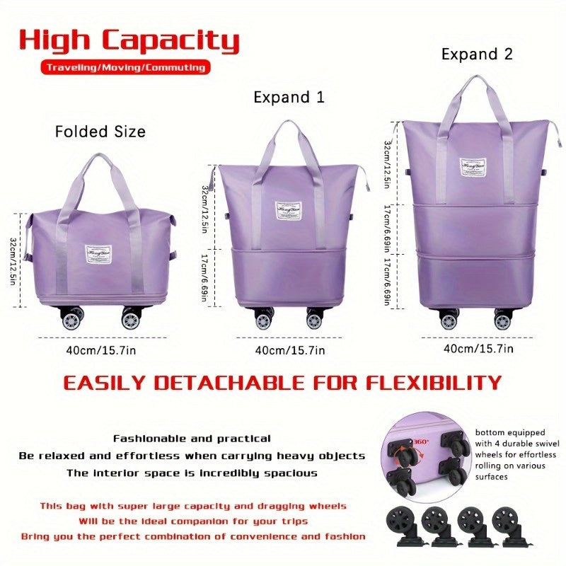 Foldable Travel Storage Bag With Wheels For Air Travel