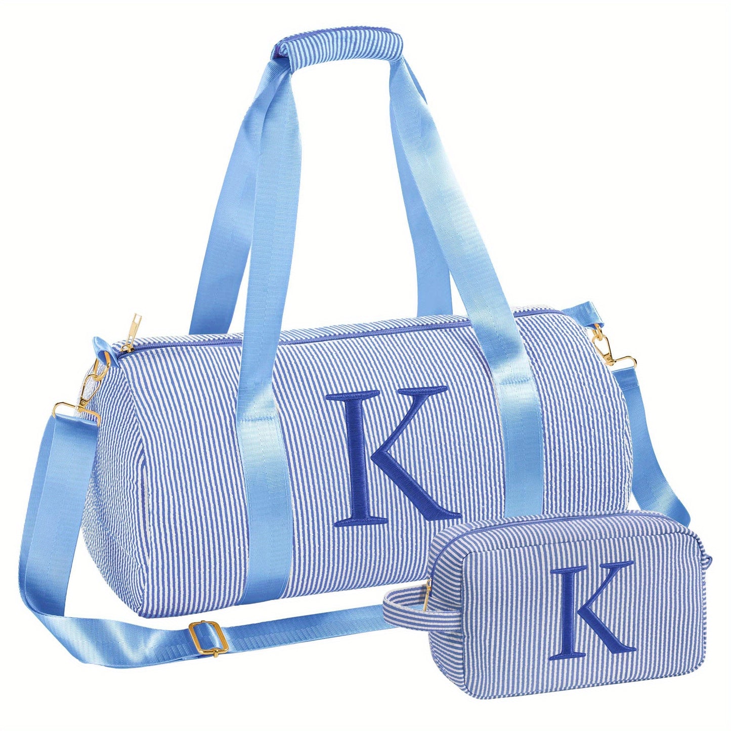 Embroidered Alphabet Travel Bag Set Elegant Organization