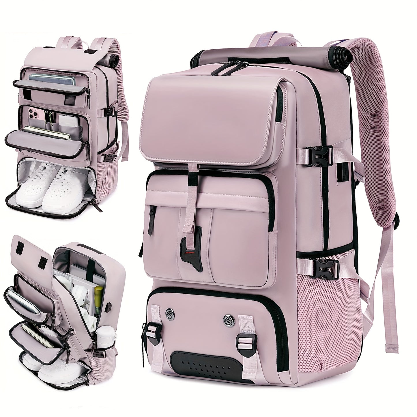 Versatile Laptop Backpack With Shoe Compartment For Travel