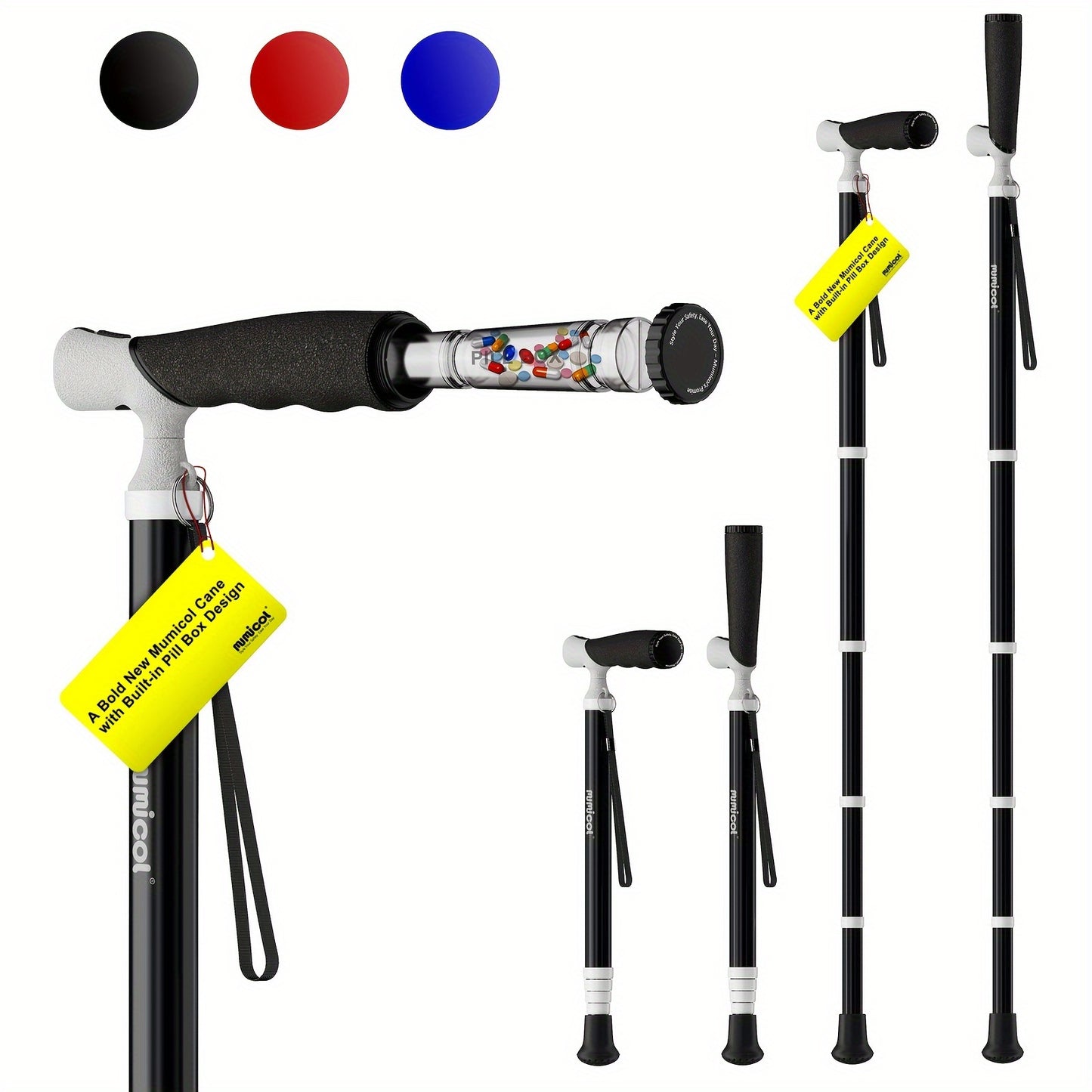 Mumicol Multifunctional Telescopic Cane with Adjustable Handle and Box