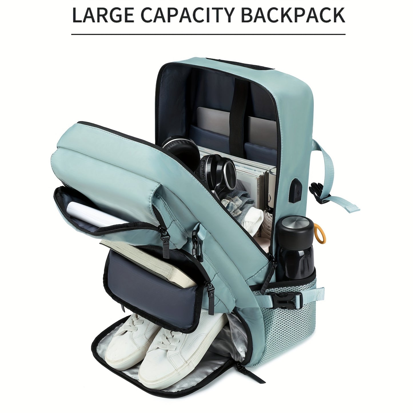 Versatile Laptop Backpack With Shoe Compartment For Travel