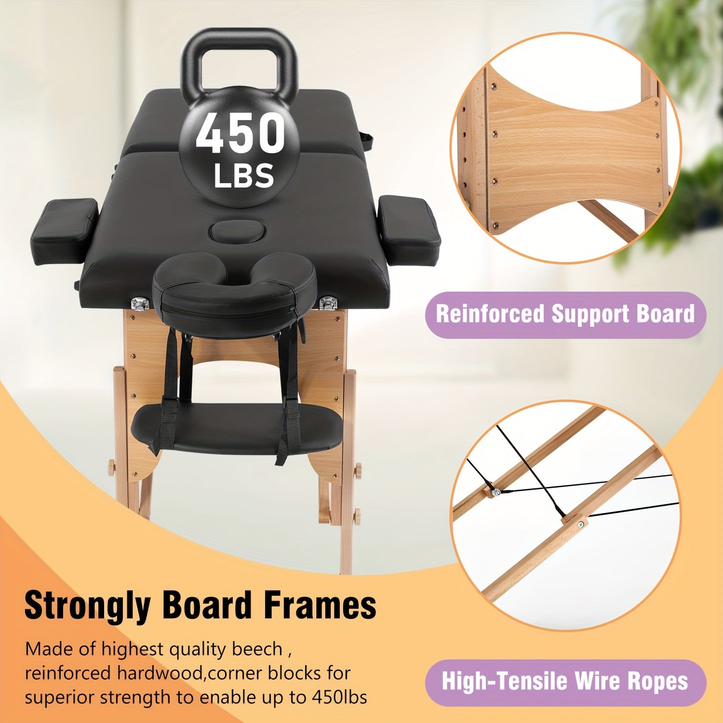 Portable Adjustable Massage Table with Bag for Spa and Tattoo