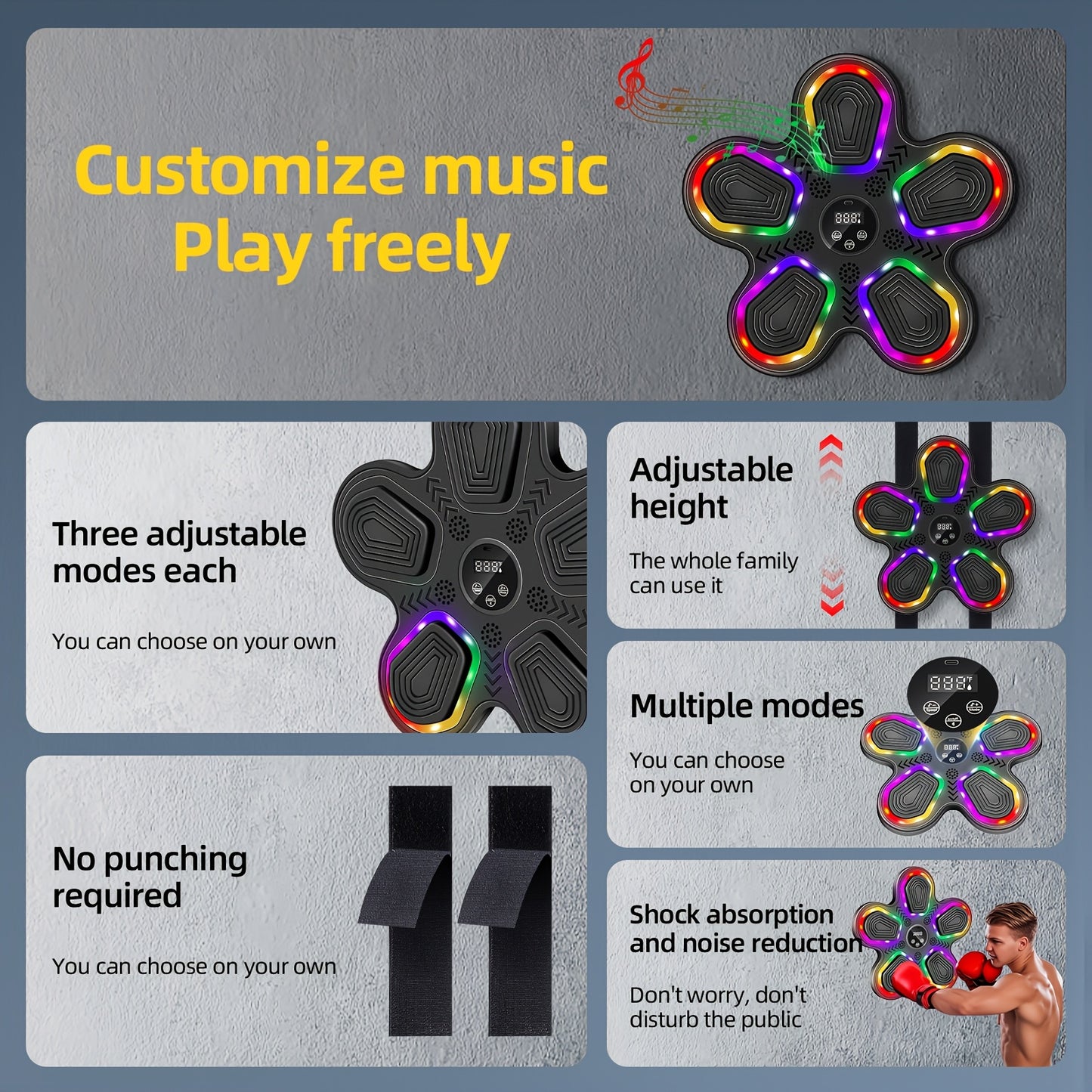 Smart Music Boxing Machine Set With Dynamic Sound Effects