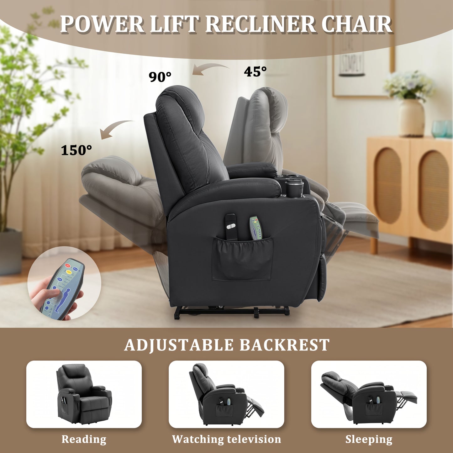 Electric Recliner Chair With Massage Heating And Remote Control