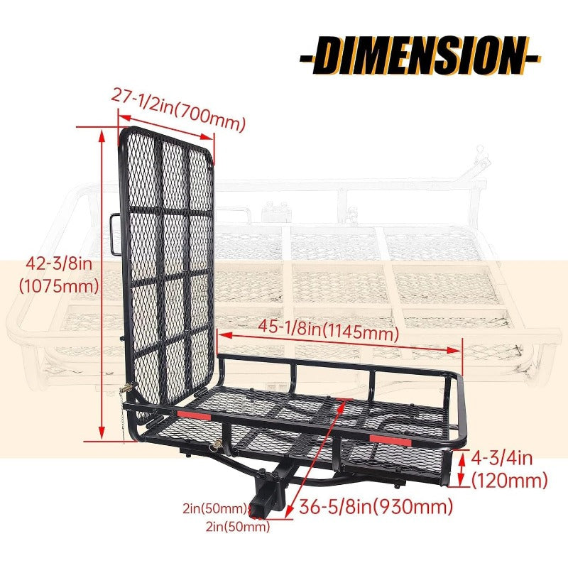 Hitch Mount Wheelchair Carrier with Ramp for Easy Loading