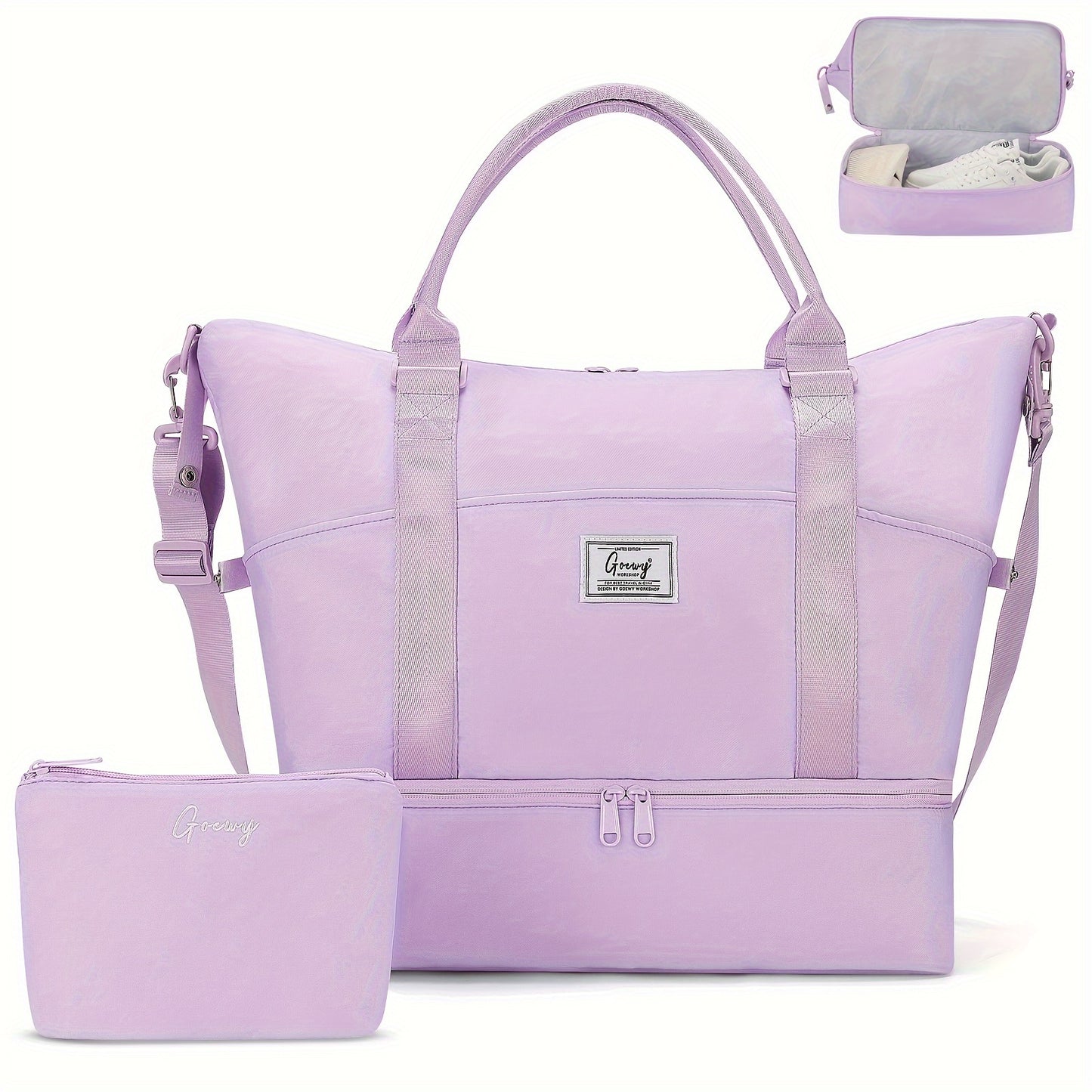 Womens Travel Duffel Bag With Toiletry And Shoe Compartment