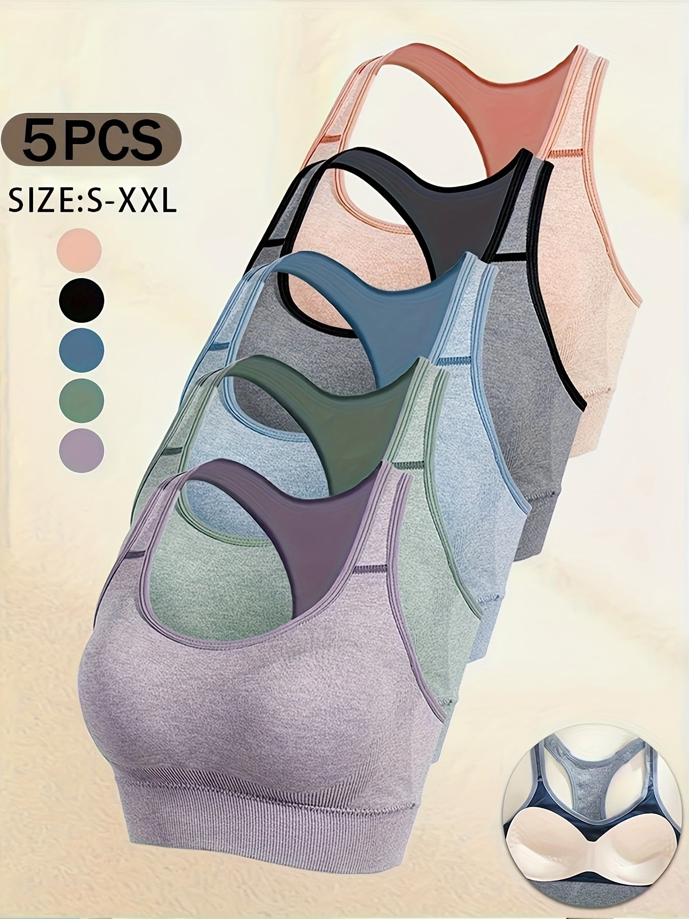 Seamless Women's Sports Bra Set for Yoga and Fitness