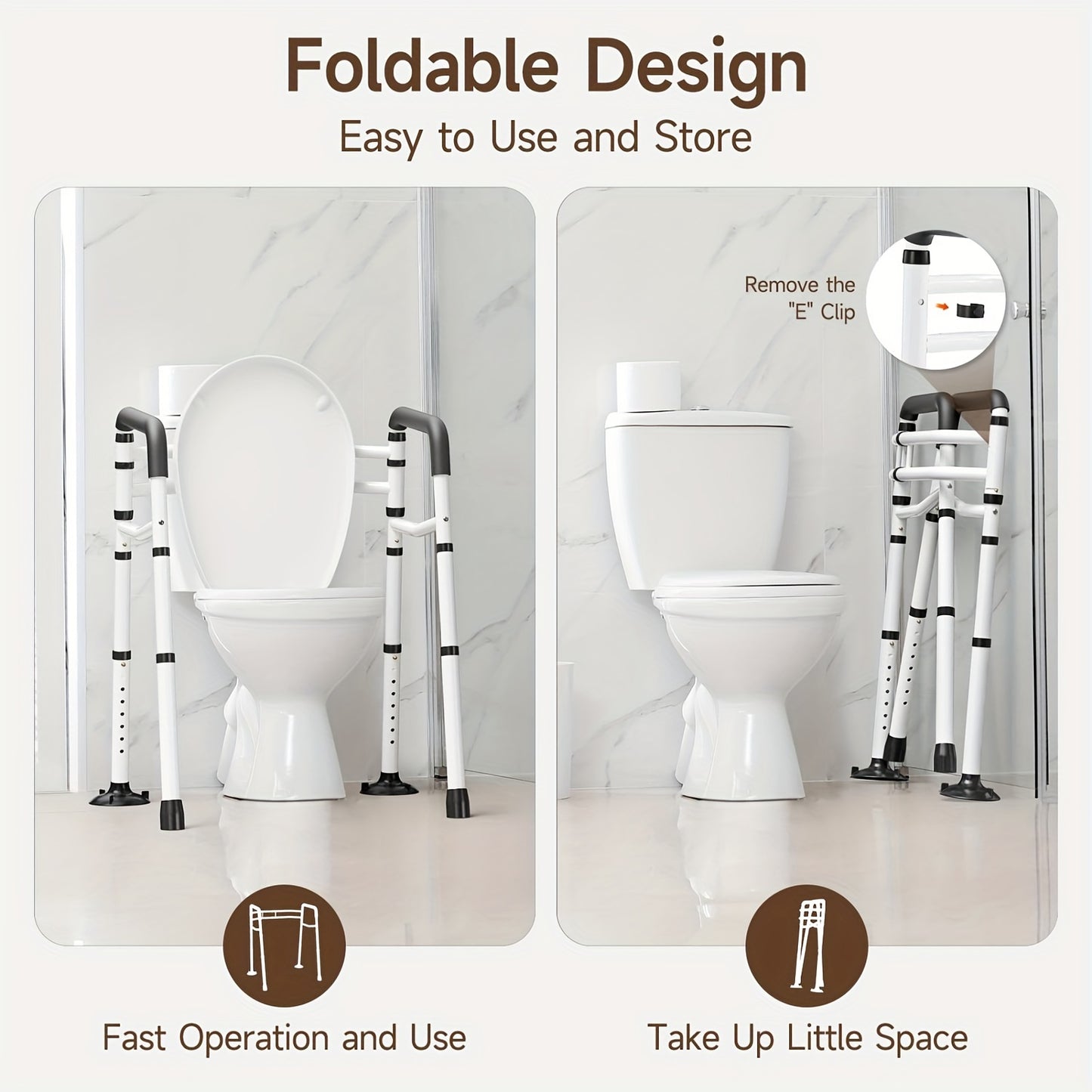 Toilet Safety Rails for Bathroom Stability and Support