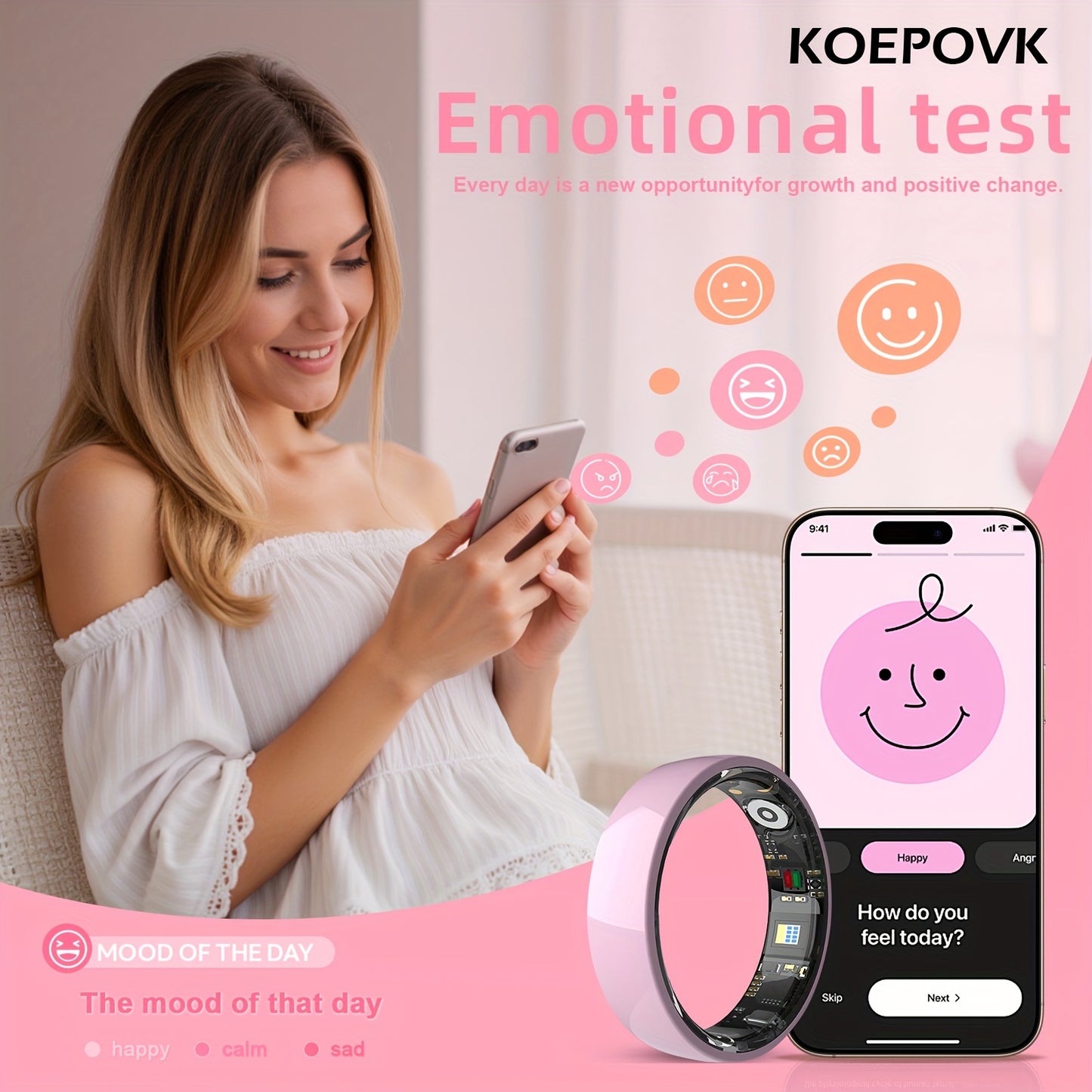 Smart Ring For Men And Women, Crystal Charging Case - Fitness And Sleep Tracker, Step Distance Calorie Monitoring, Multiple Exercise Modes, Magnetic Charging - Stylish Stainless Steel Design, IP68 Waterproof, Holiday Gift