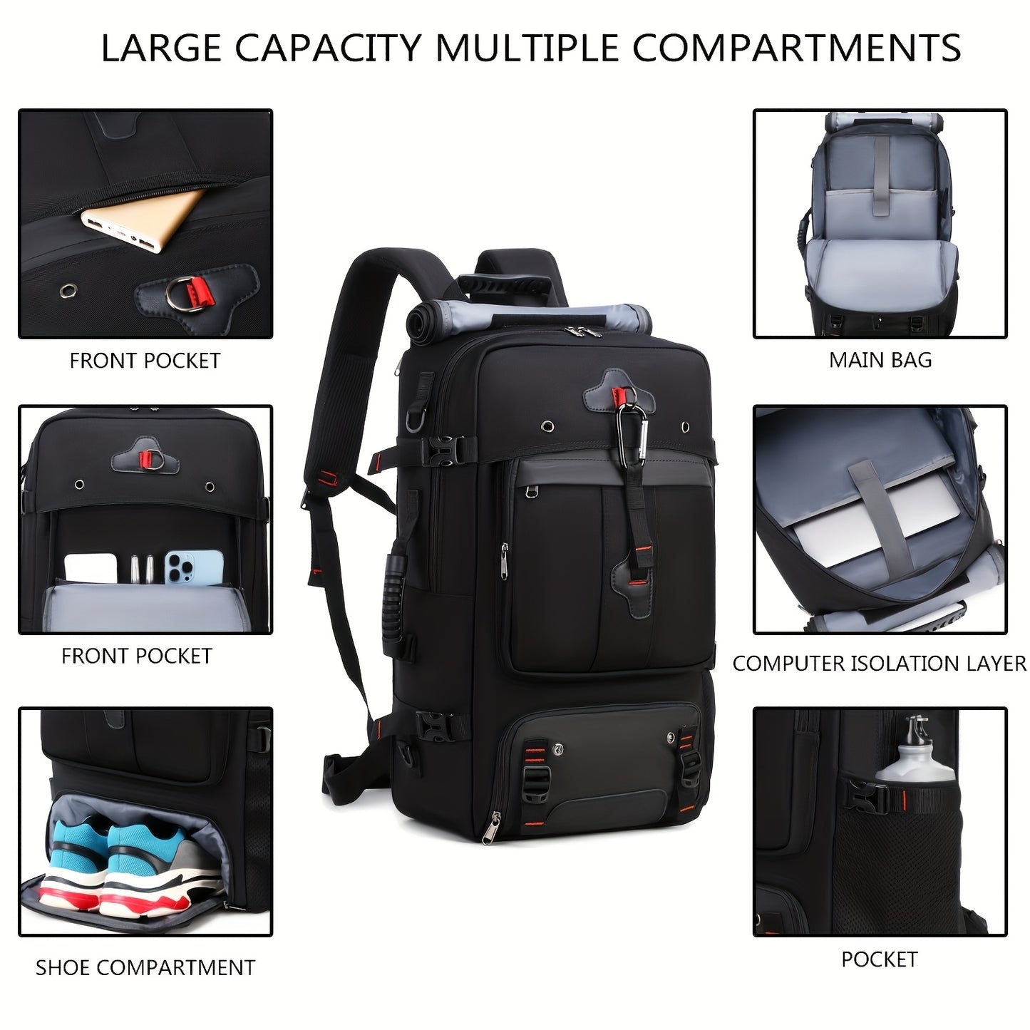 Travel Laptop Backpack With Shoe Compartment For Business