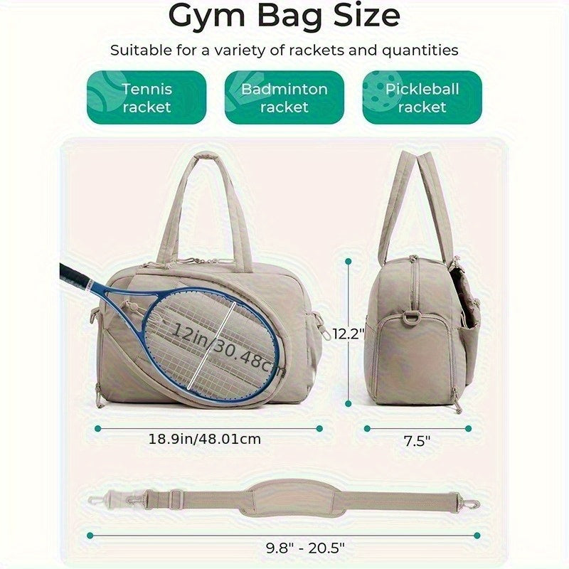 Unisex Sports Bag With Shoe Compartment And Wet Dry Pocket