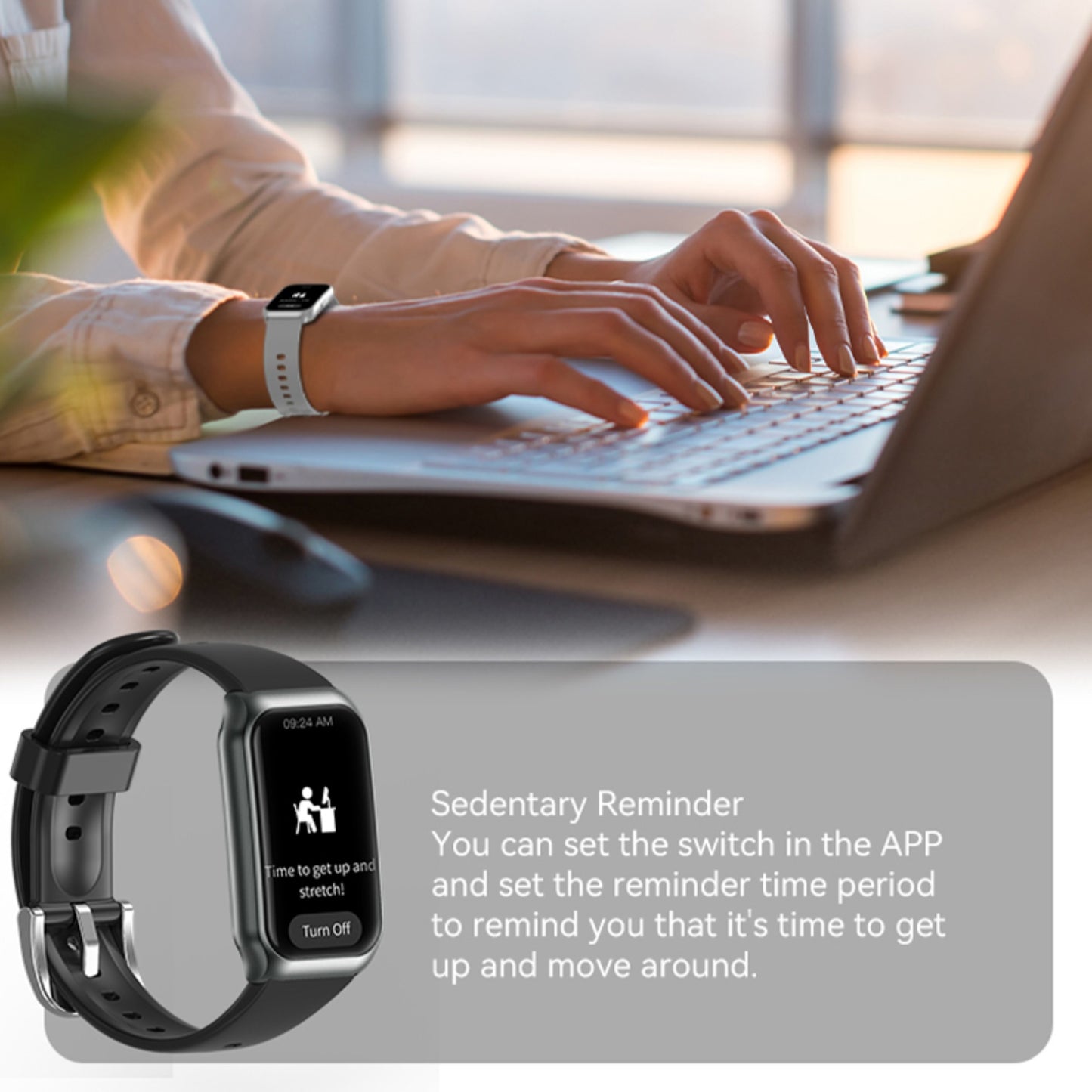 Stylish Women Smart Bracelet With Lift to Wake Screen