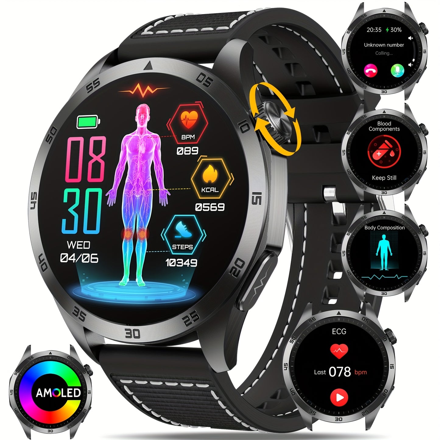 Unisex Smartwatch With AMOLED Display And Multisport Modes