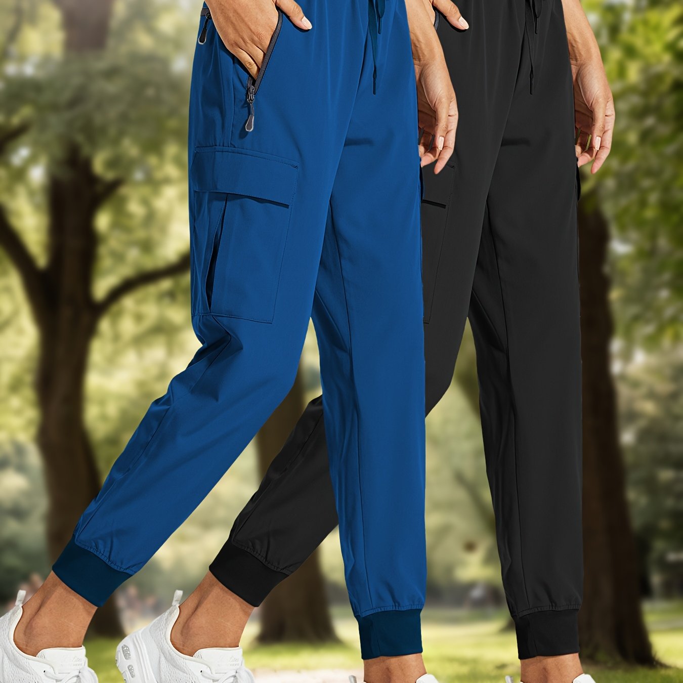 Women's Quick-Dry Cargo Joggers with Sun Protection and Pockets