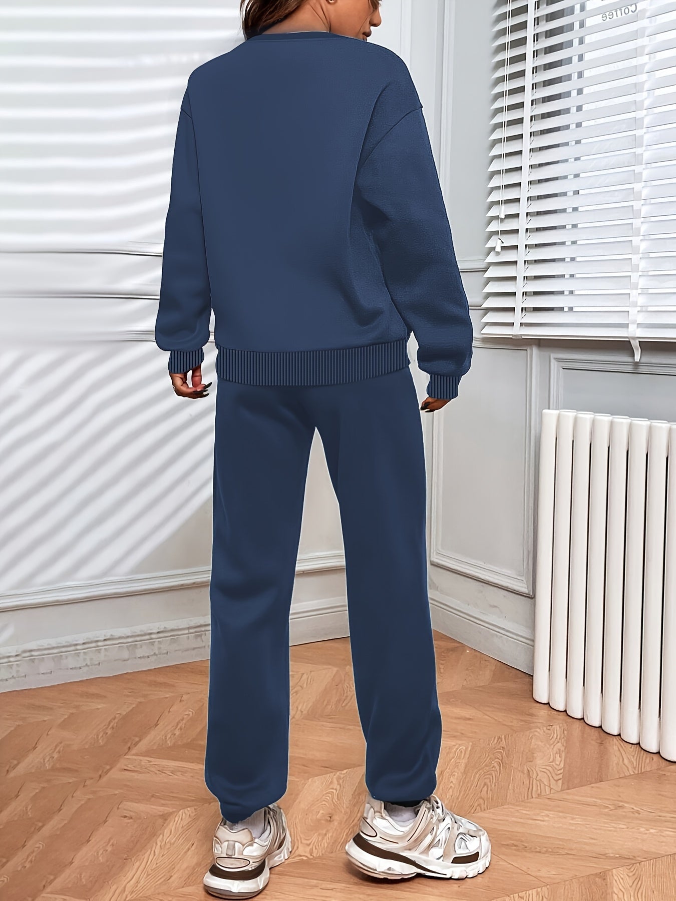 Womens Autumn Winter Two Piece Sweatshirt Pants Set