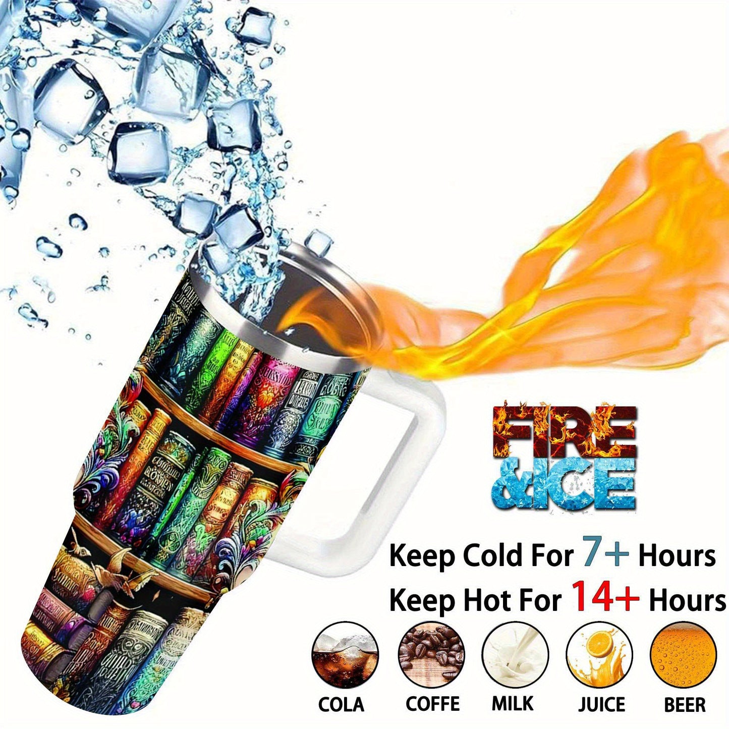 1pc 40oz stainless cup with handle, Best rated travel mugs, Easy one- handed operation for busy lifestyles, A stylish present for weddings or anniversaries