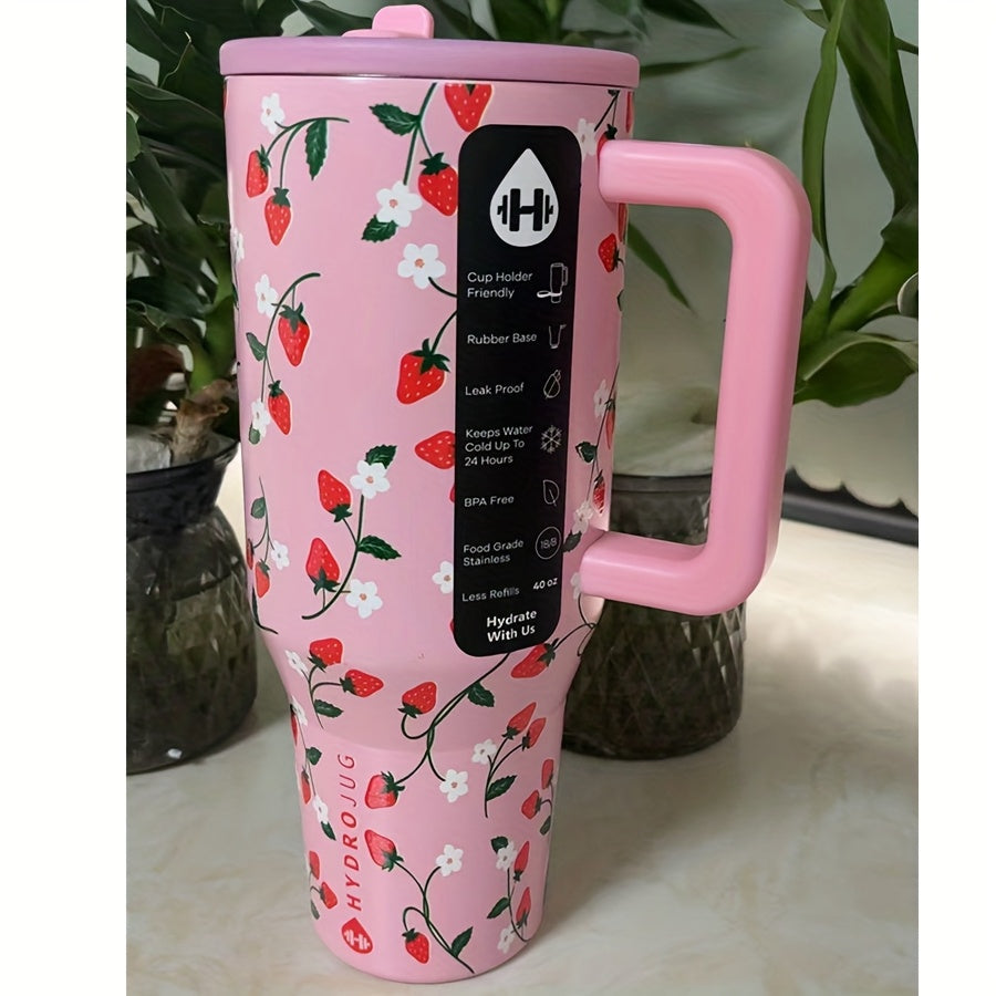 HydroJug Insulated Water Bottle With Flip Straw And Handle