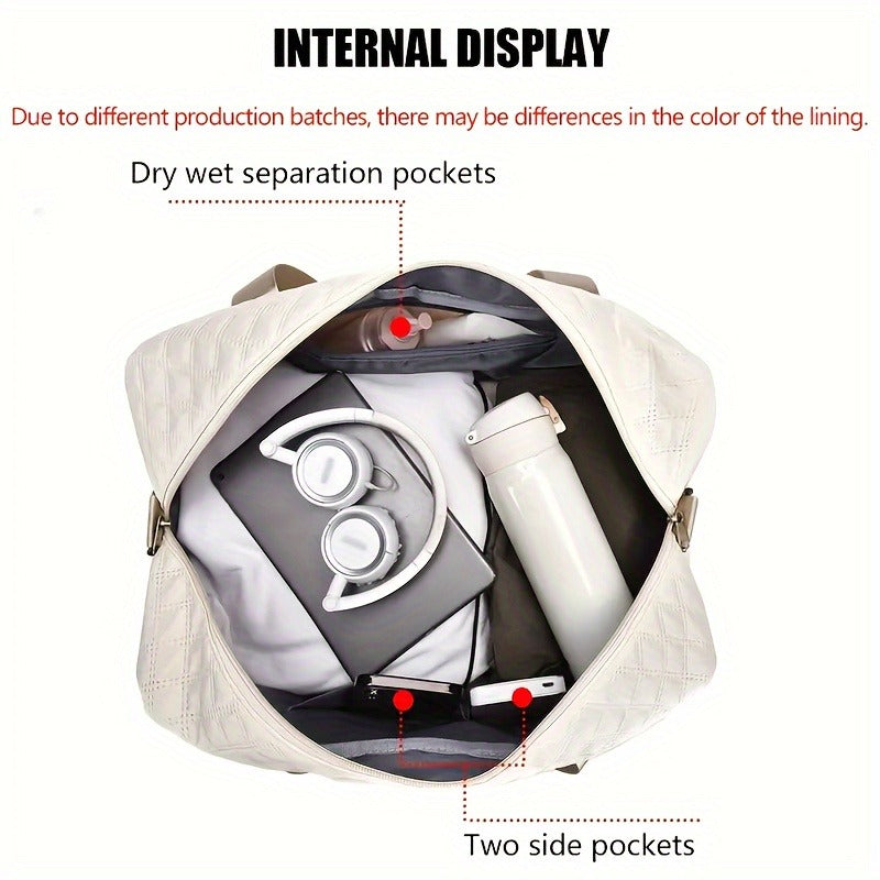 Luxury Travel Luggage Tote With Dry Wet Separation Pockets