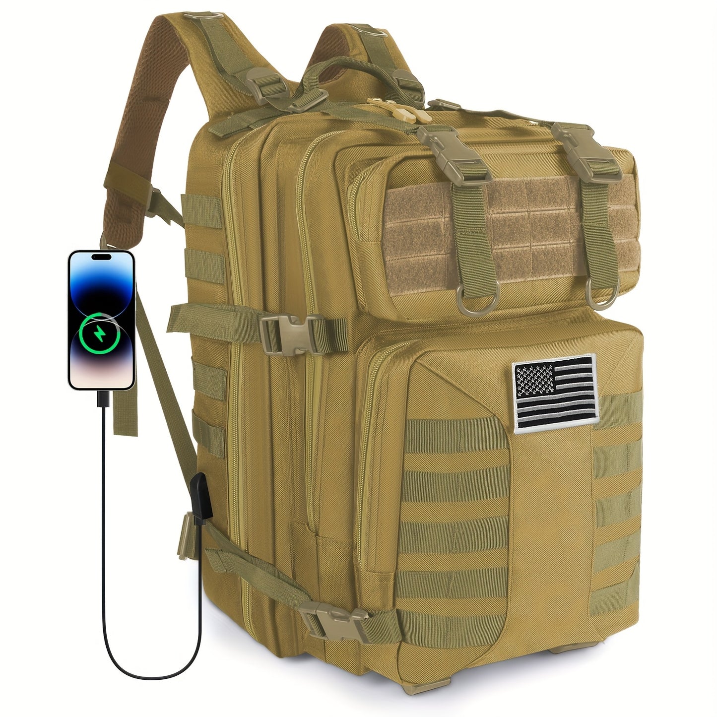 Heavy Duty Tactical Backpack With Laptop Compartment For Outdoor Travel