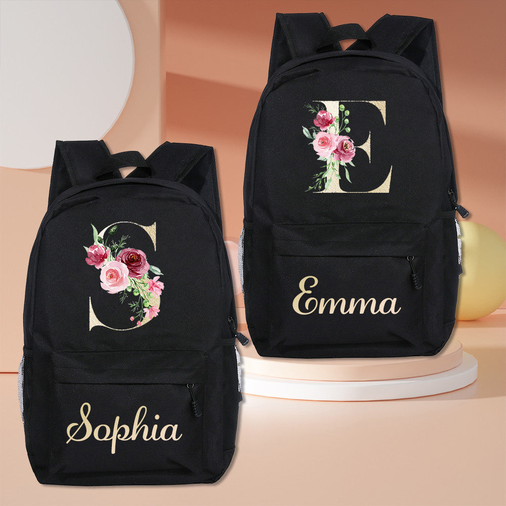 Alphabet Name Backpack Customizable Name Laptop Bag