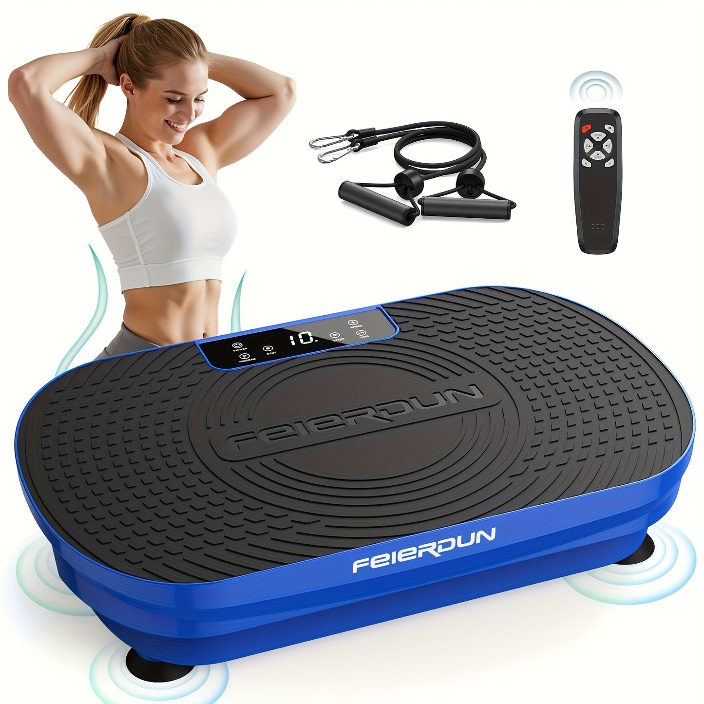 Vibration Plate Exercise Machine, Multiple Modes, Whole Body Vibration Plate Exercise Machine for Lymphatic Drainage, Power Plate Vibration Platform/light White for Toning & Wellness, Full Body Shaker Workout for Labubu, Chri