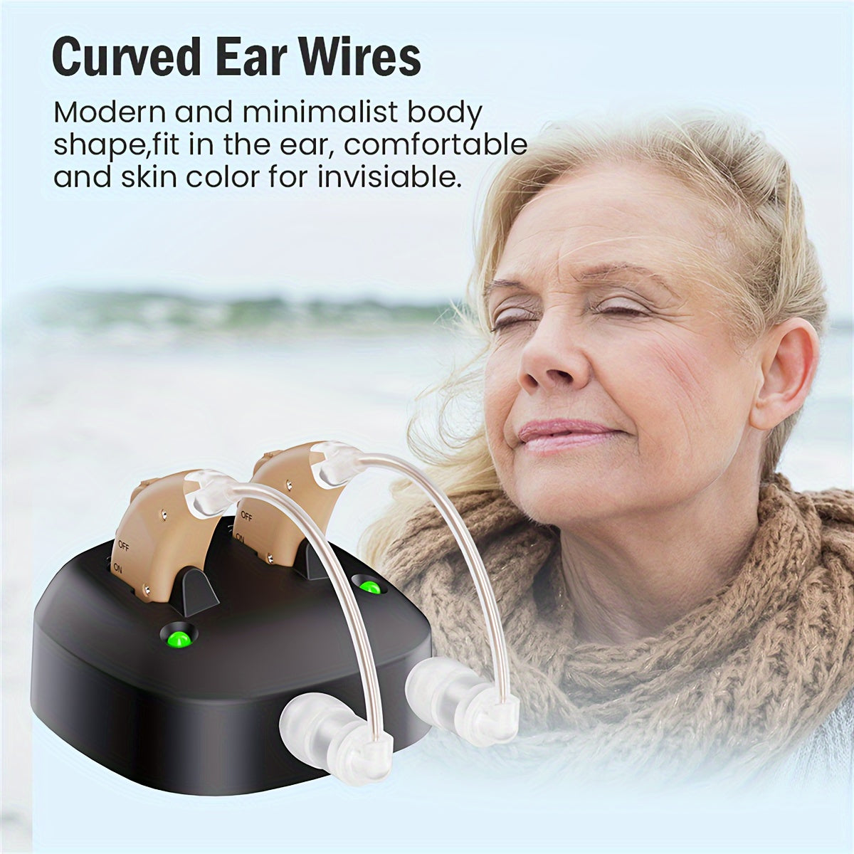 True Hearing Aids for Seniors with Charging Dock