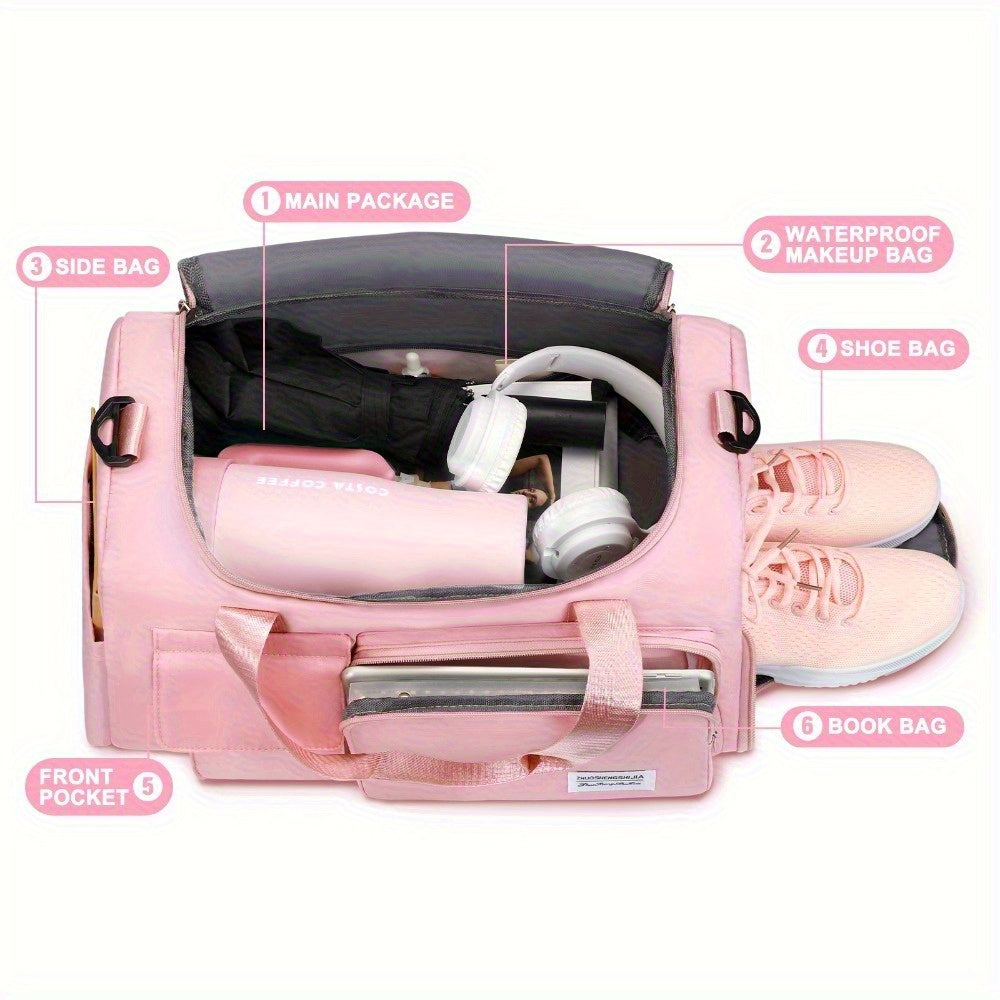 Womens Travel Duffle Bag Shoe Compartment And Organizer