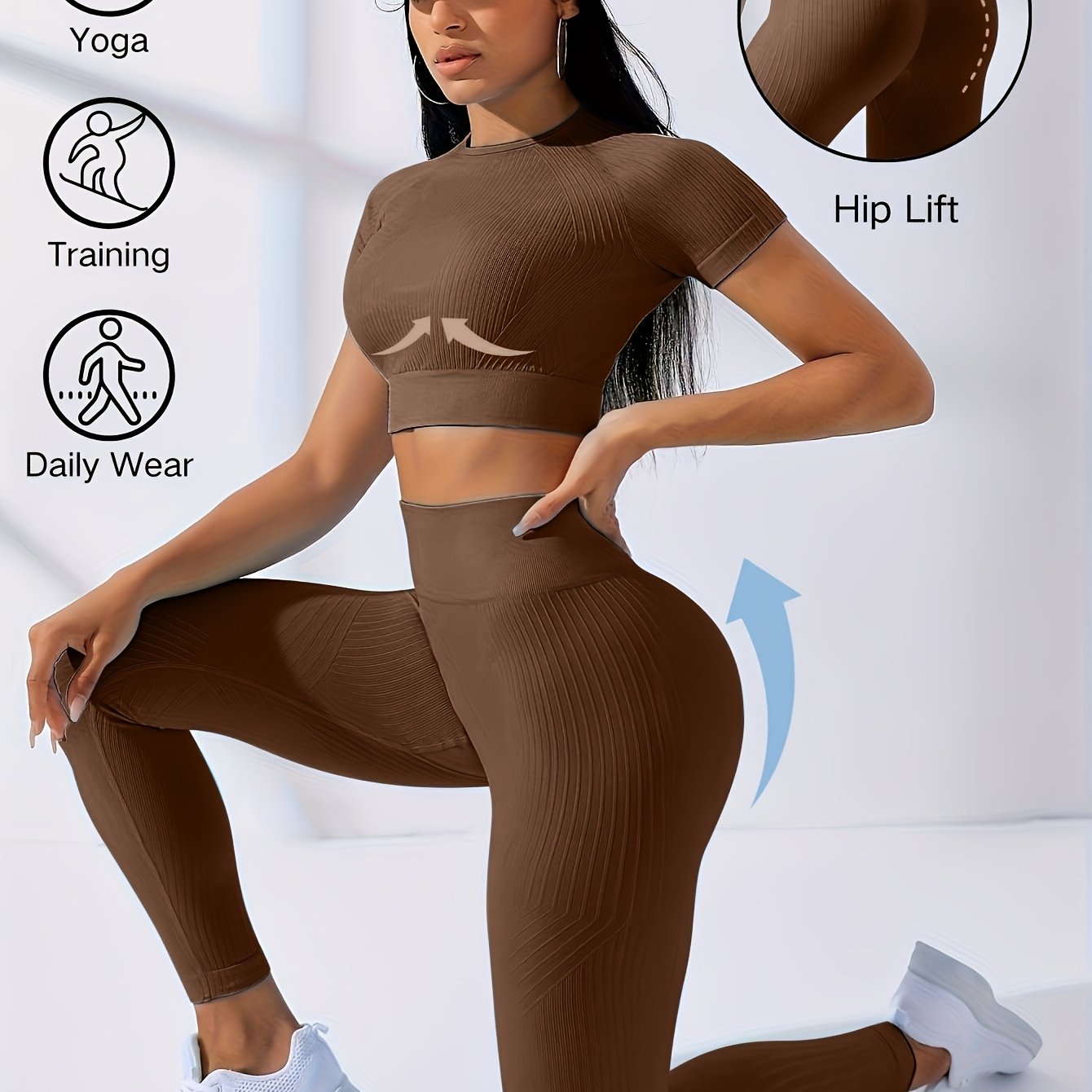 Women's Workout Set Yoga Top Leggings Activewear Essentials