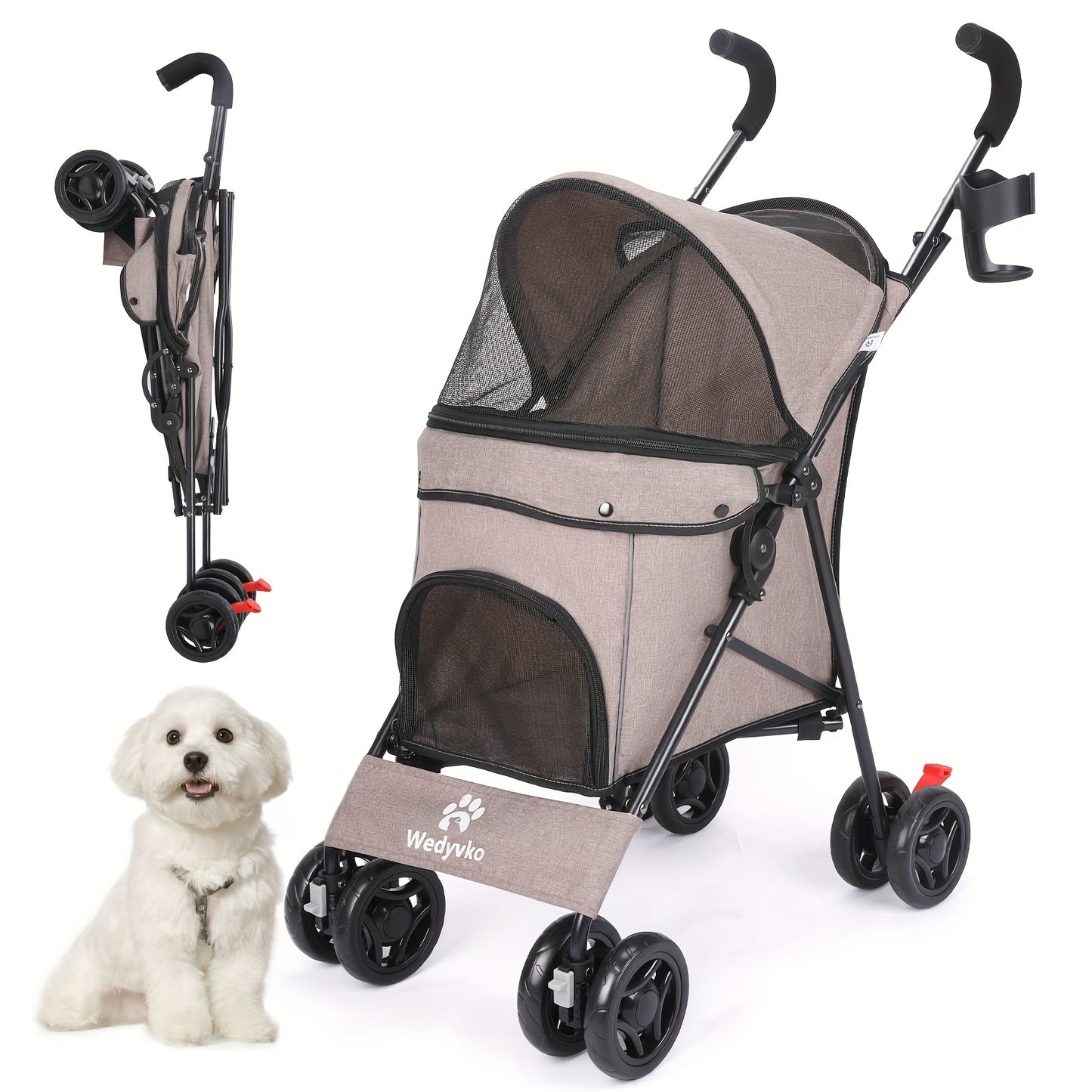 Pet Stroller Folding Cart for Dogs and Cats on the Go