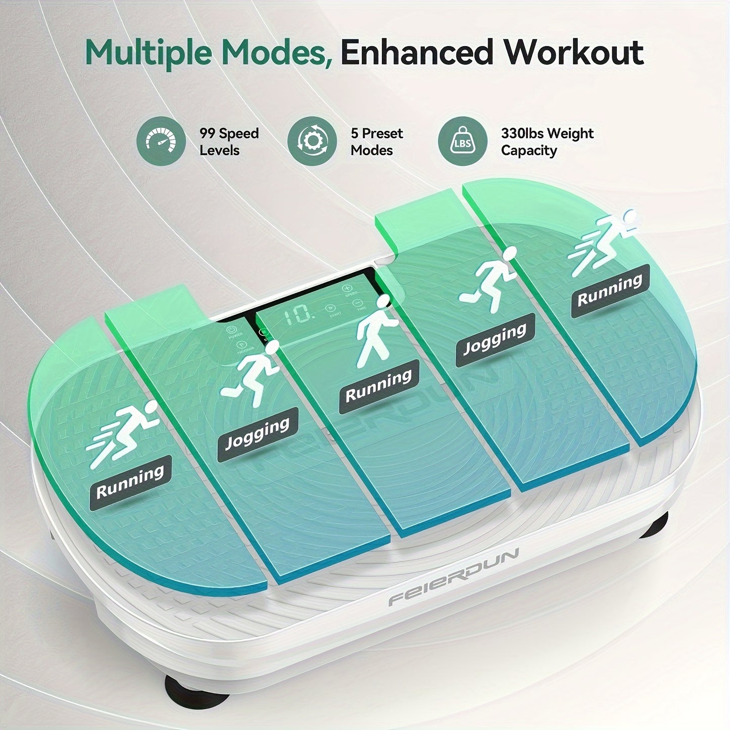 Vibration Plate Exercise Machine, Multiple Modes, Whole Body Vibration Plate Exercise Machine for Lymphatic Drainage, Power Plate Vibration Platform/light White for Toning & Wellness, Full Body Shaker Workout for Labubu, Chri