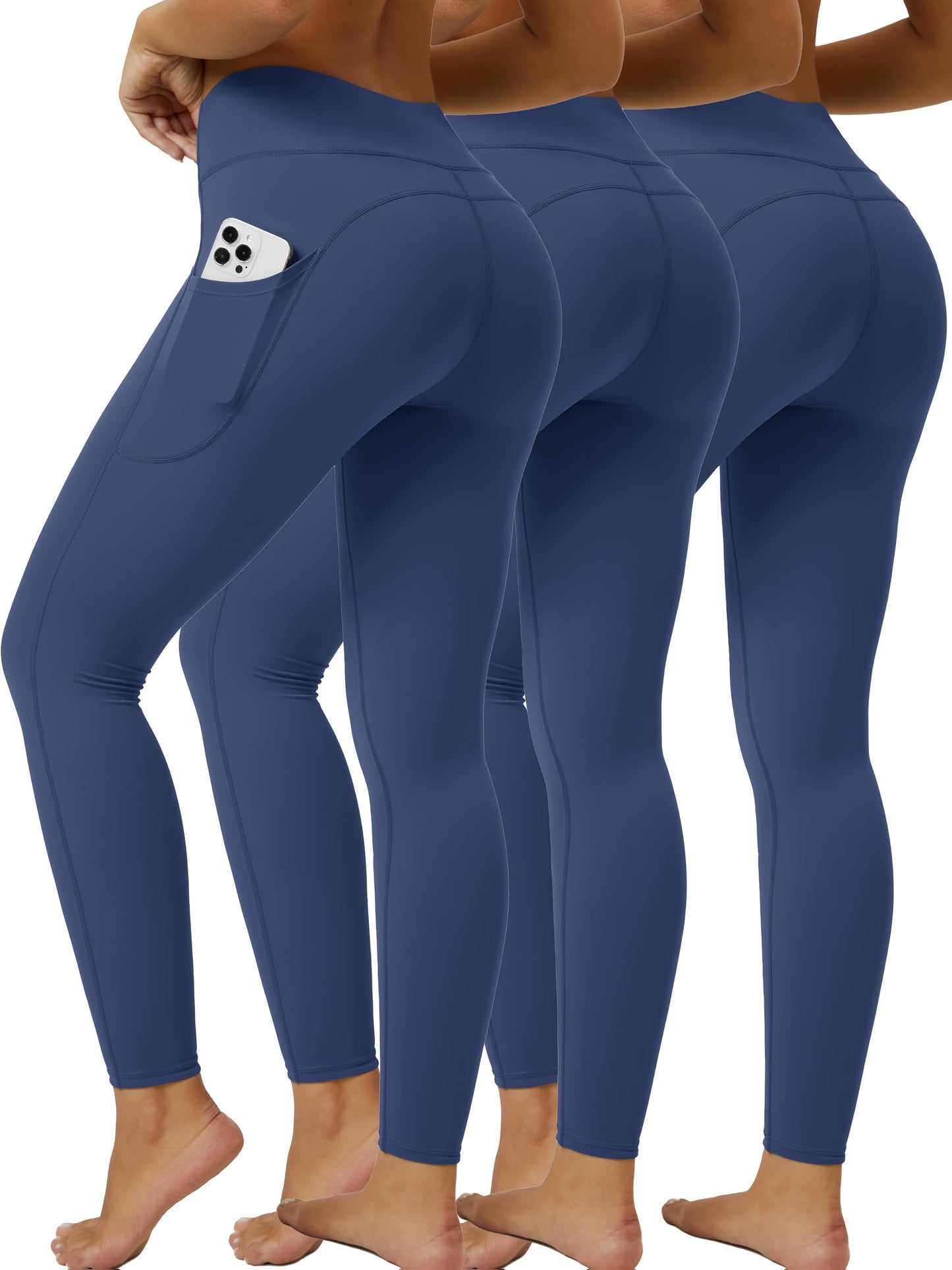 Buttery Soft High Waisted Yoga Pants 3-Pack With Pockets
