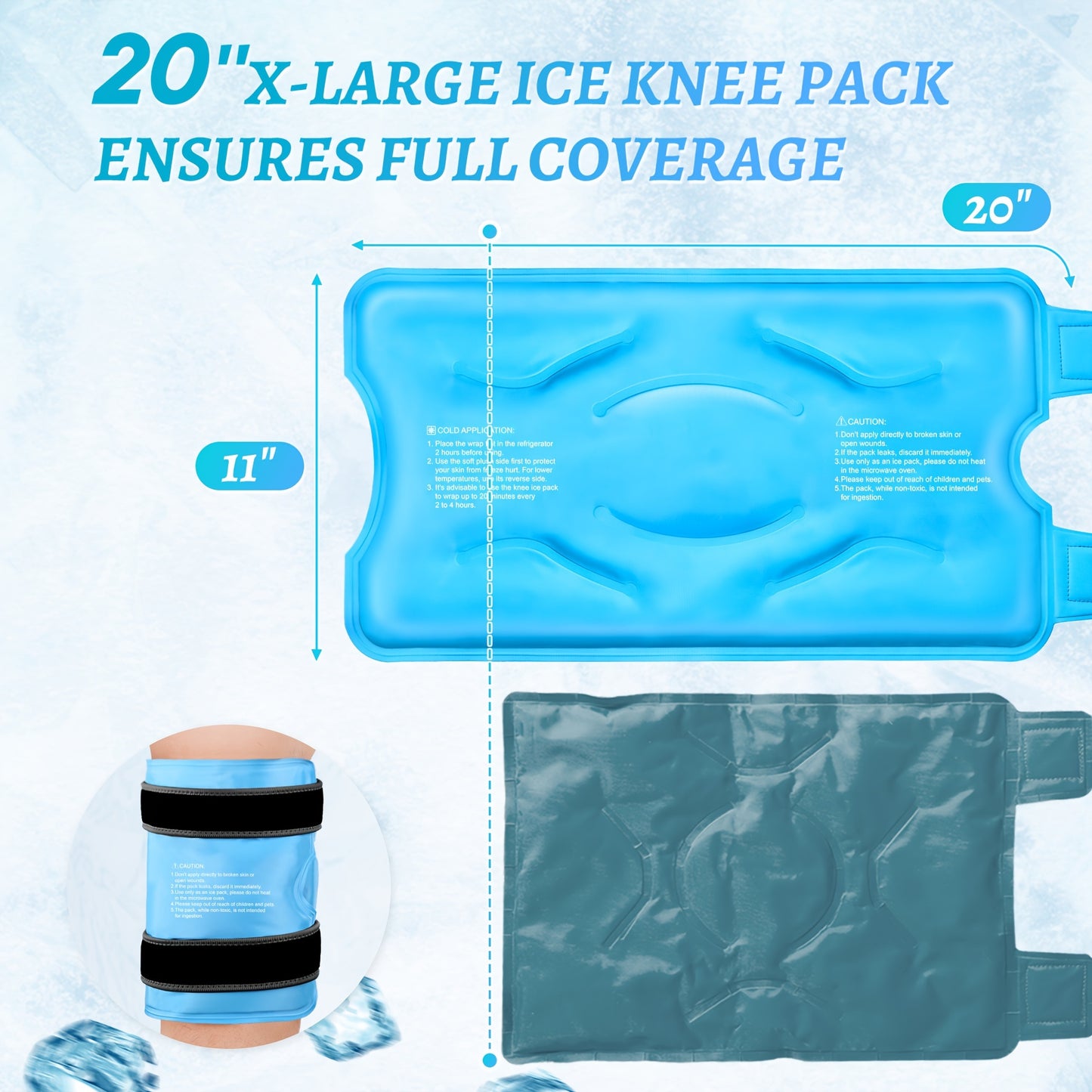 Extra Large Knee Ice Pack Wrap for Pain Relief