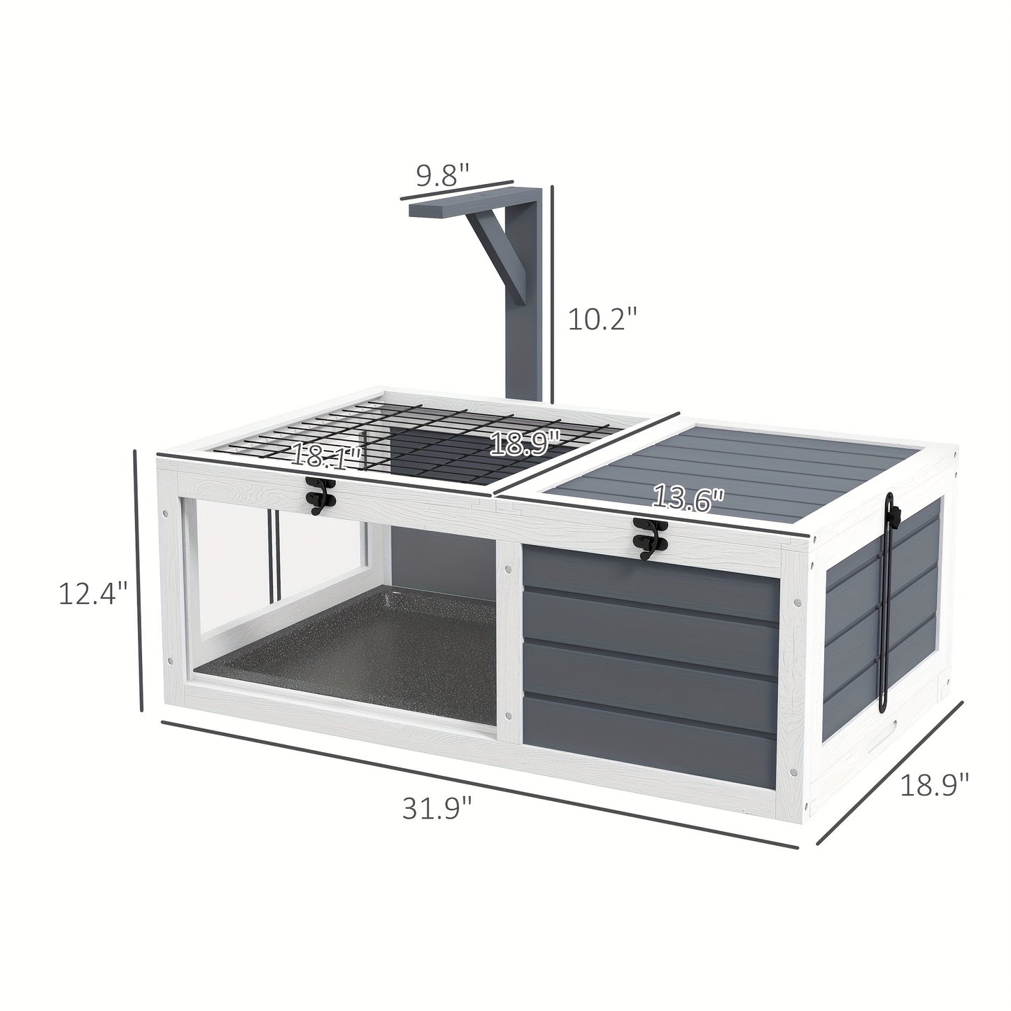 Wooden Tortoise Habitat with Pull-out Trays and Lamp Holder