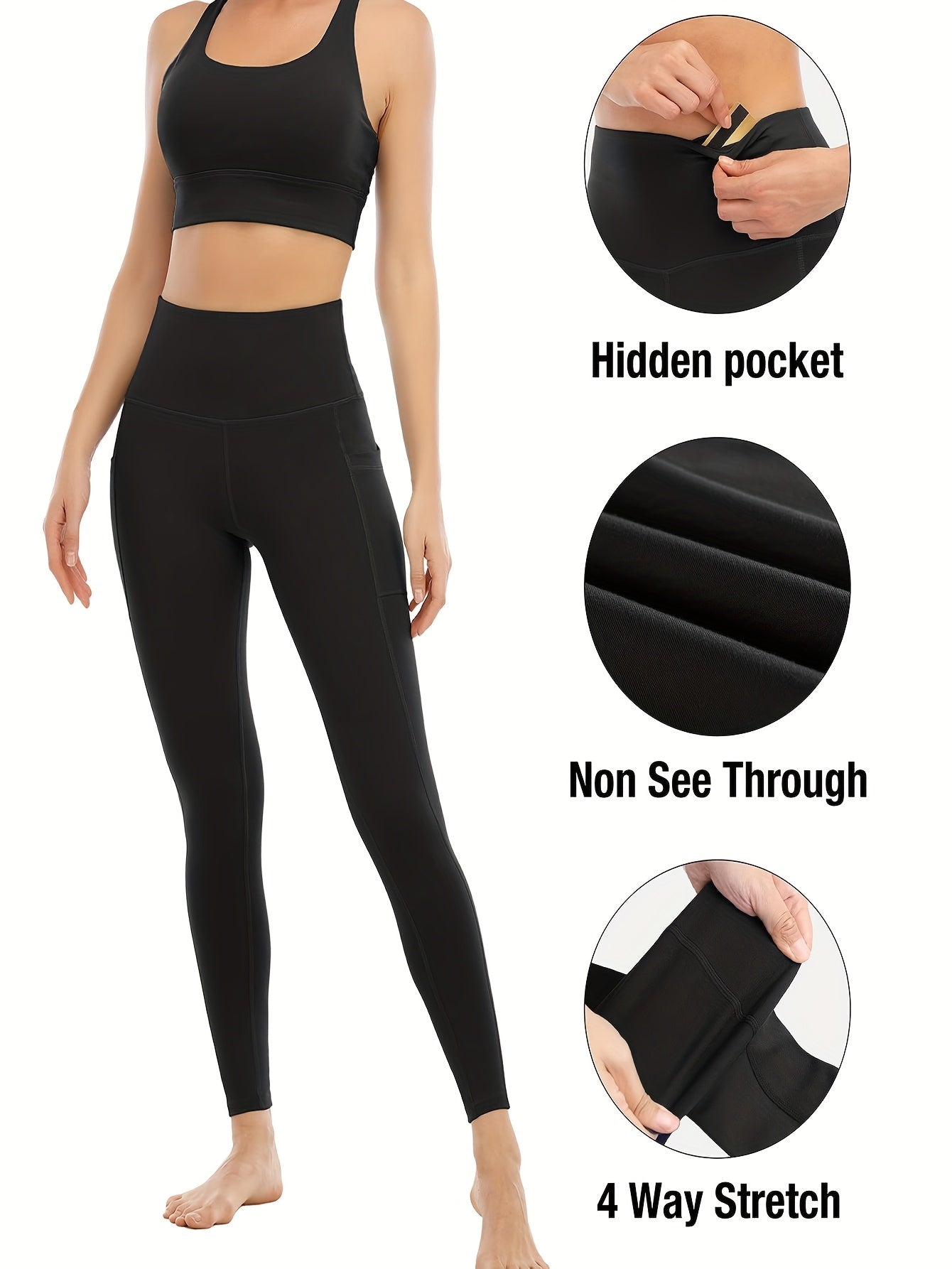 PRO-FiT Women's High Waist Yoga Pants Set with Pockets