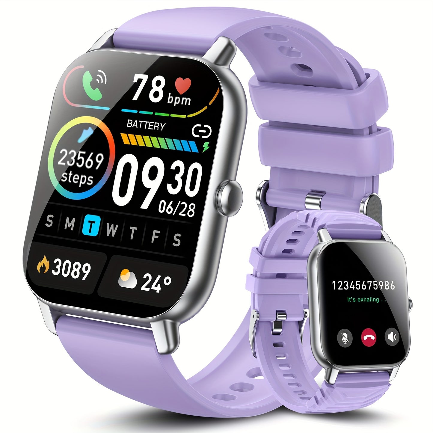 Smart Watch With Call Functionality and Fitness Tracking Features