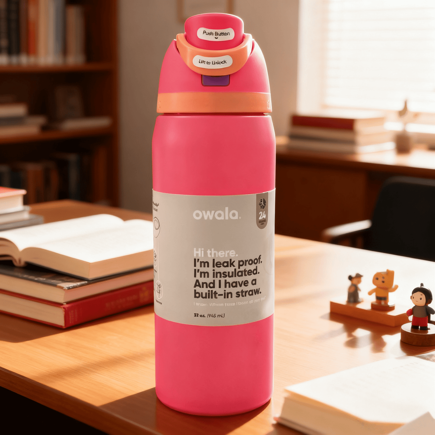 Stainless Steel Insulated Thermos With Built In Straw All Day