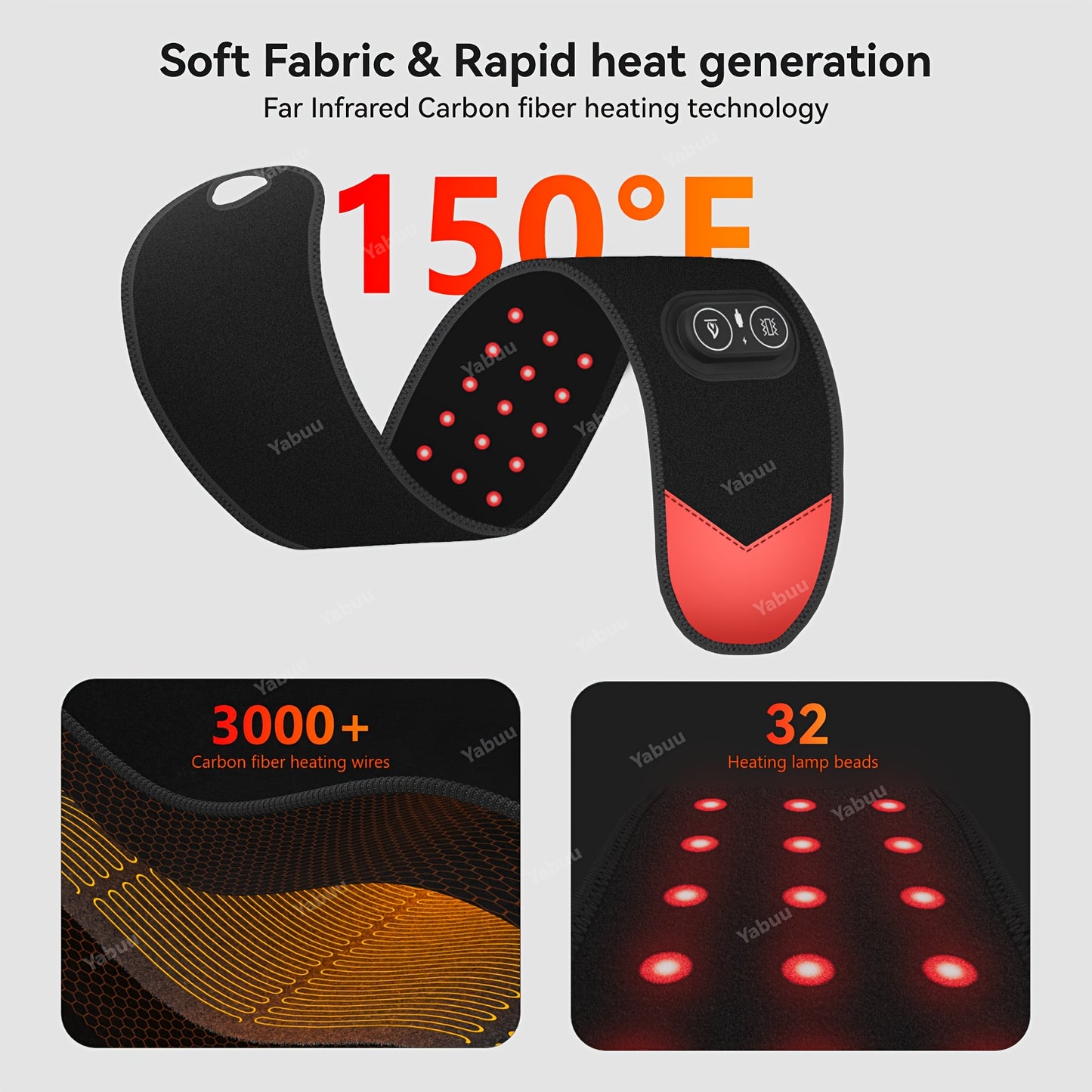 Cordless Hand Heating Pad with Adjustable Heat and Vibration Settings