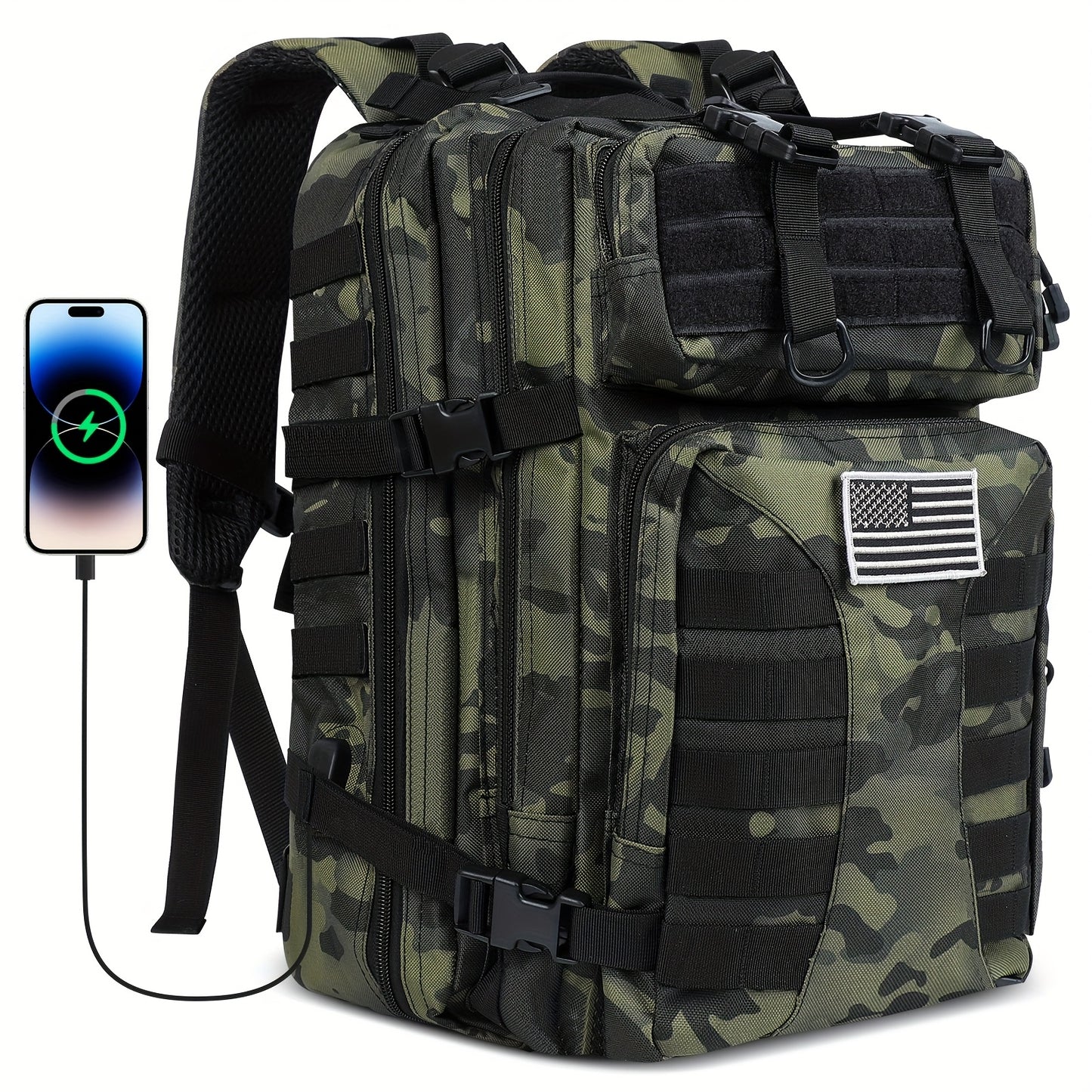Heavy Duty Tactical Backpack With Laptop Compartment For Outdoor Travel