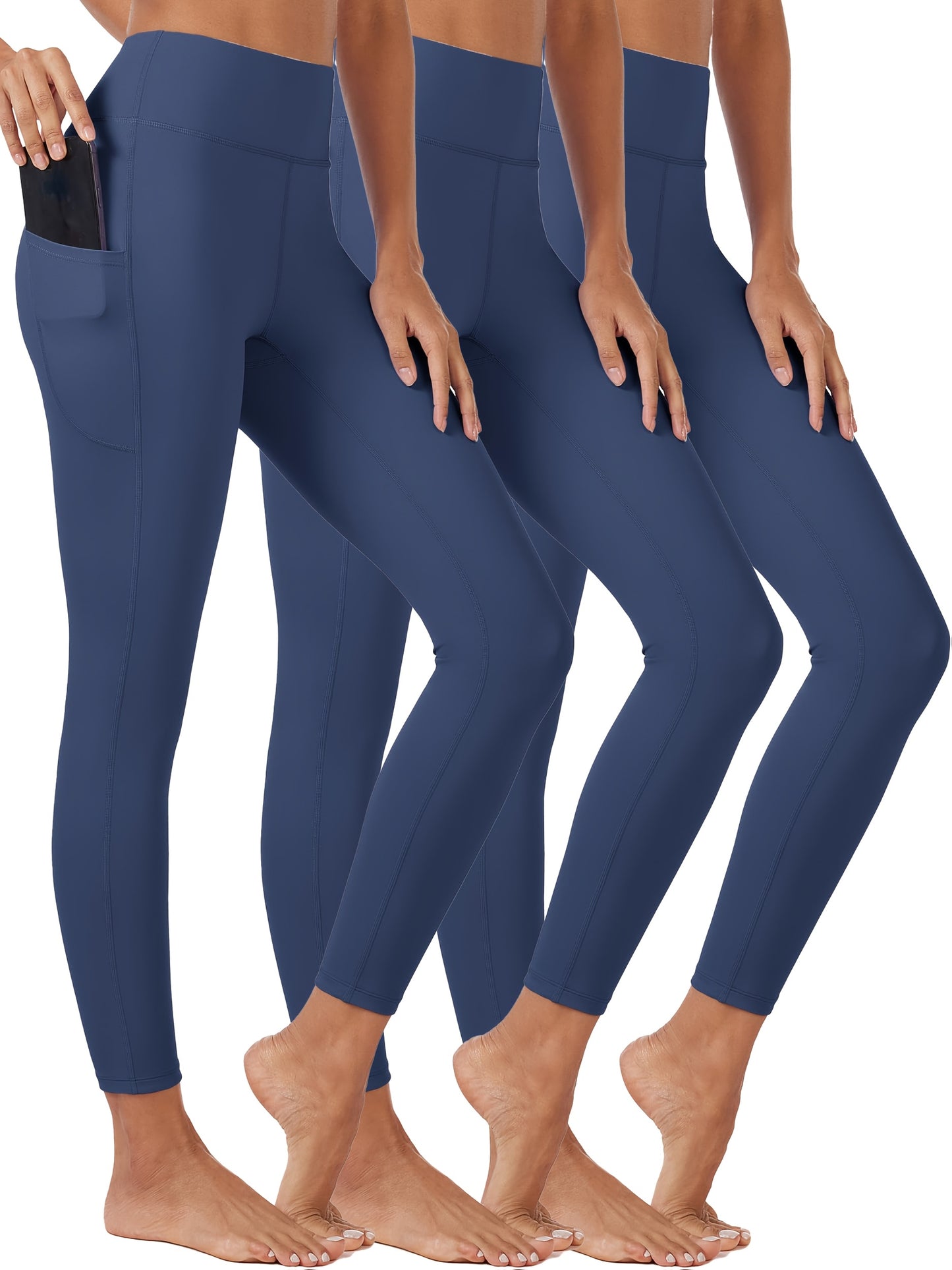 Buttery Soft High Waisted Yoga Pants 3-Pack With Pockets