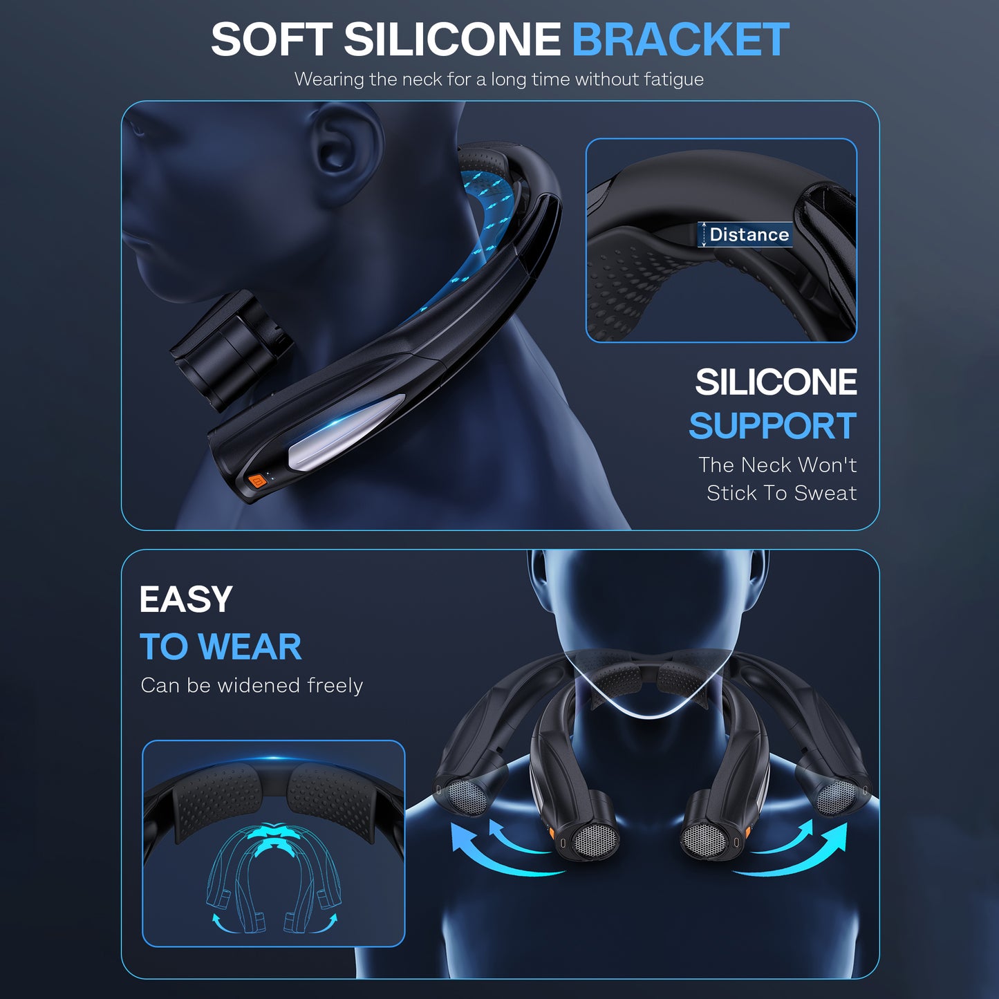 Neckband USB Fan With Long Battery Life And Quiet Motor