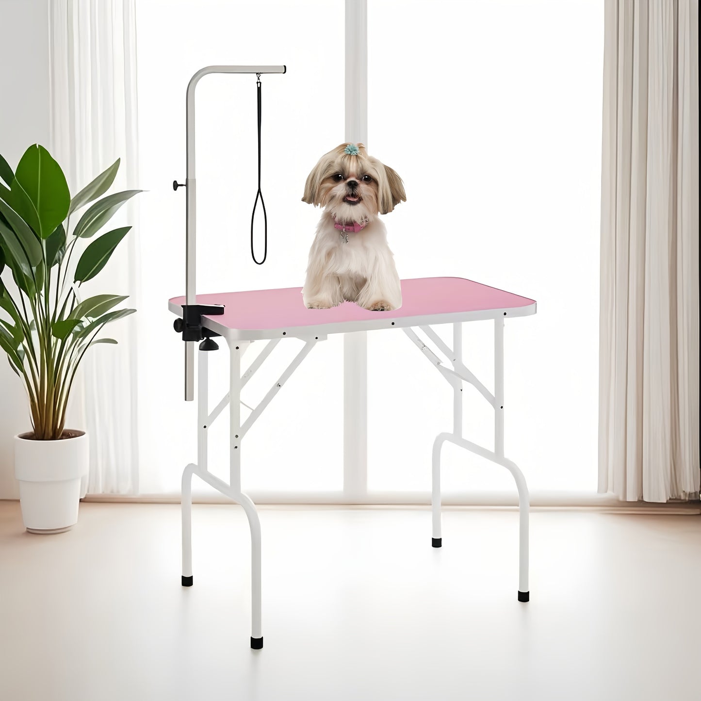 Portable Height Adjustable Pet Grooming Table for Home Use