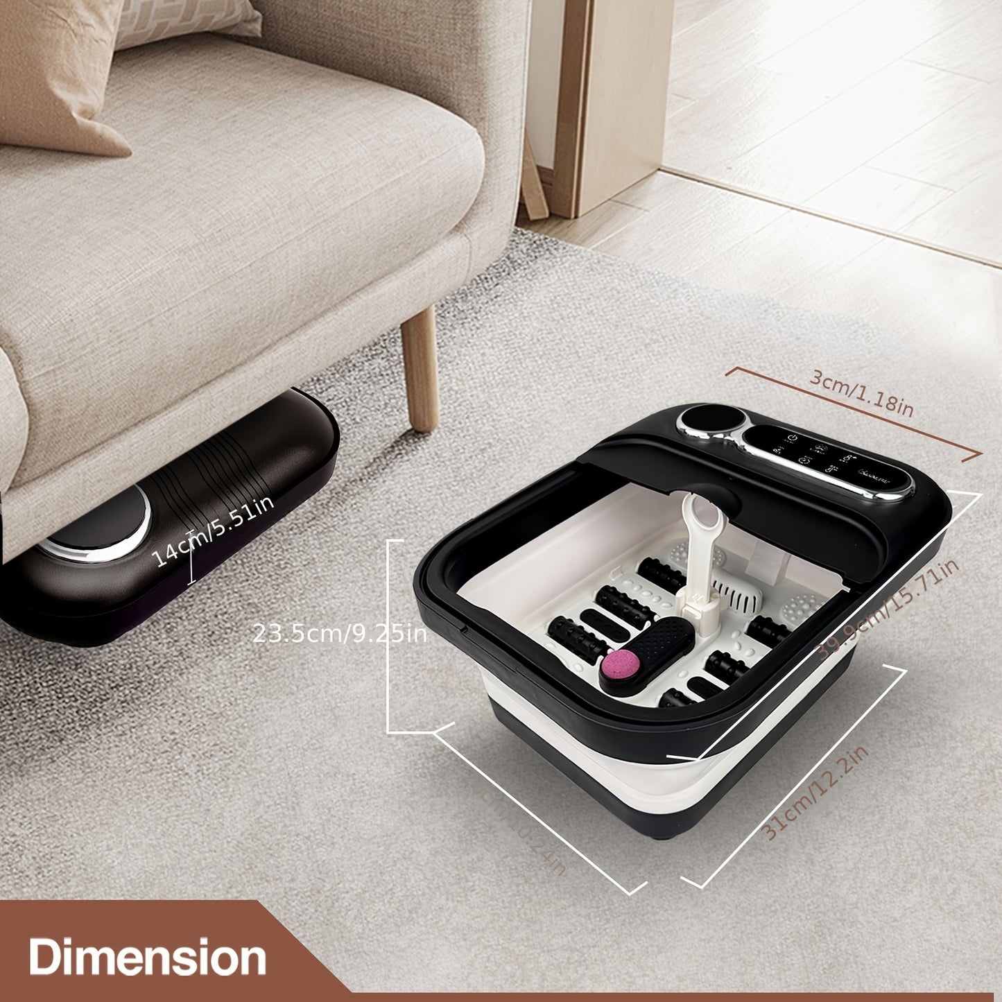 Collapsible Foot Spa Massager With Heater And Temperature Control