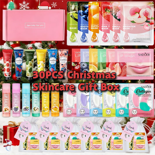 30pcs Skincare Gift Box, Rich In Various Fruit Extracts, Moisturizing And Hydrating Without Being Greasy, An Ideal Choice for Winter Hydration, Perfect for Giving to Family And Friends for Christmas., Holiday Gifts, Daily Hyd