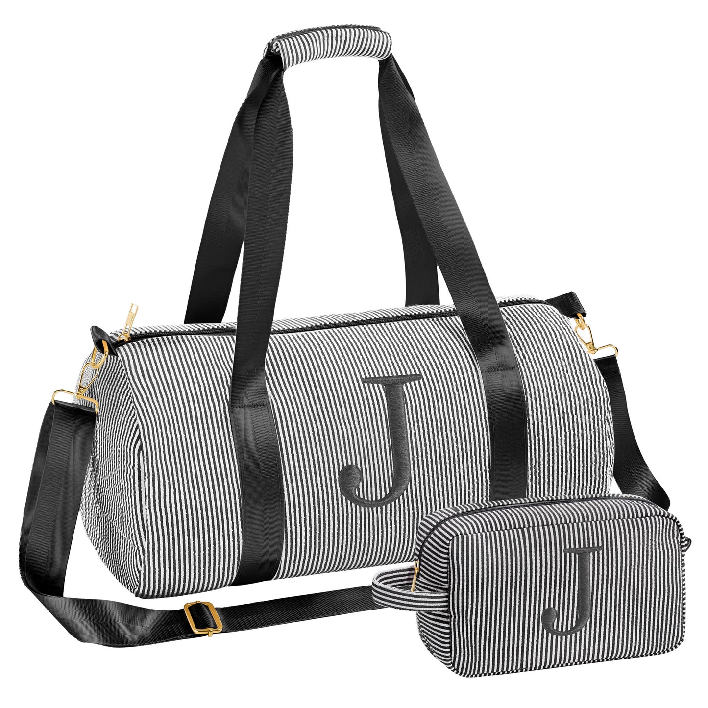 Embroidered Alphabet Travel Bag Set Elegant Organization