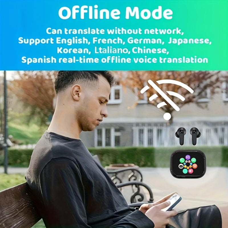 AI Translator Earbuds Touch Screen 144 Languages for Global Conversation