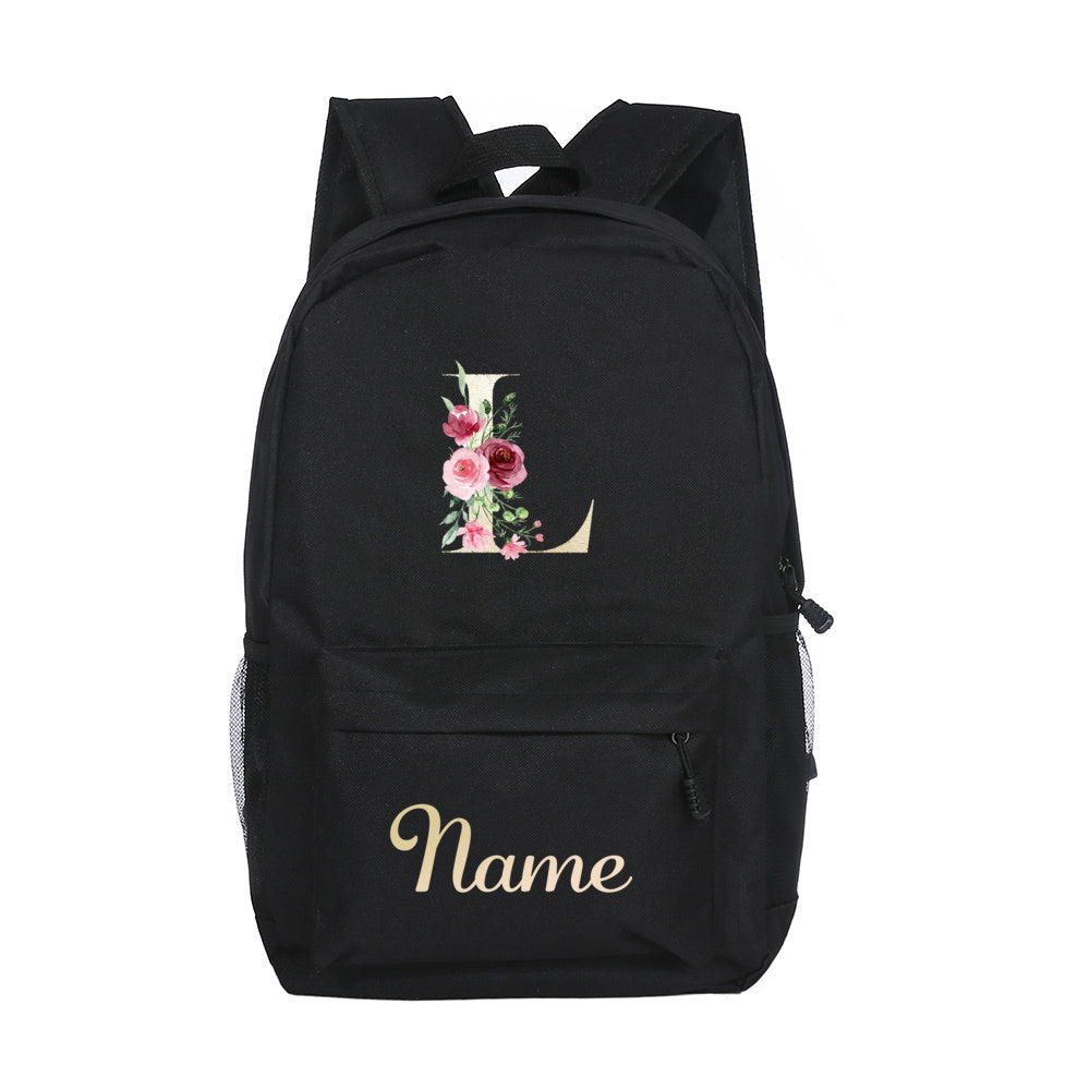 Alphabet Name Backpack Customizable Name Laptop Bag