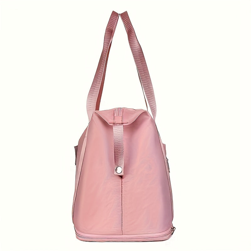 Two Pack Nylon Travel Tote Bags With Zipper Closure