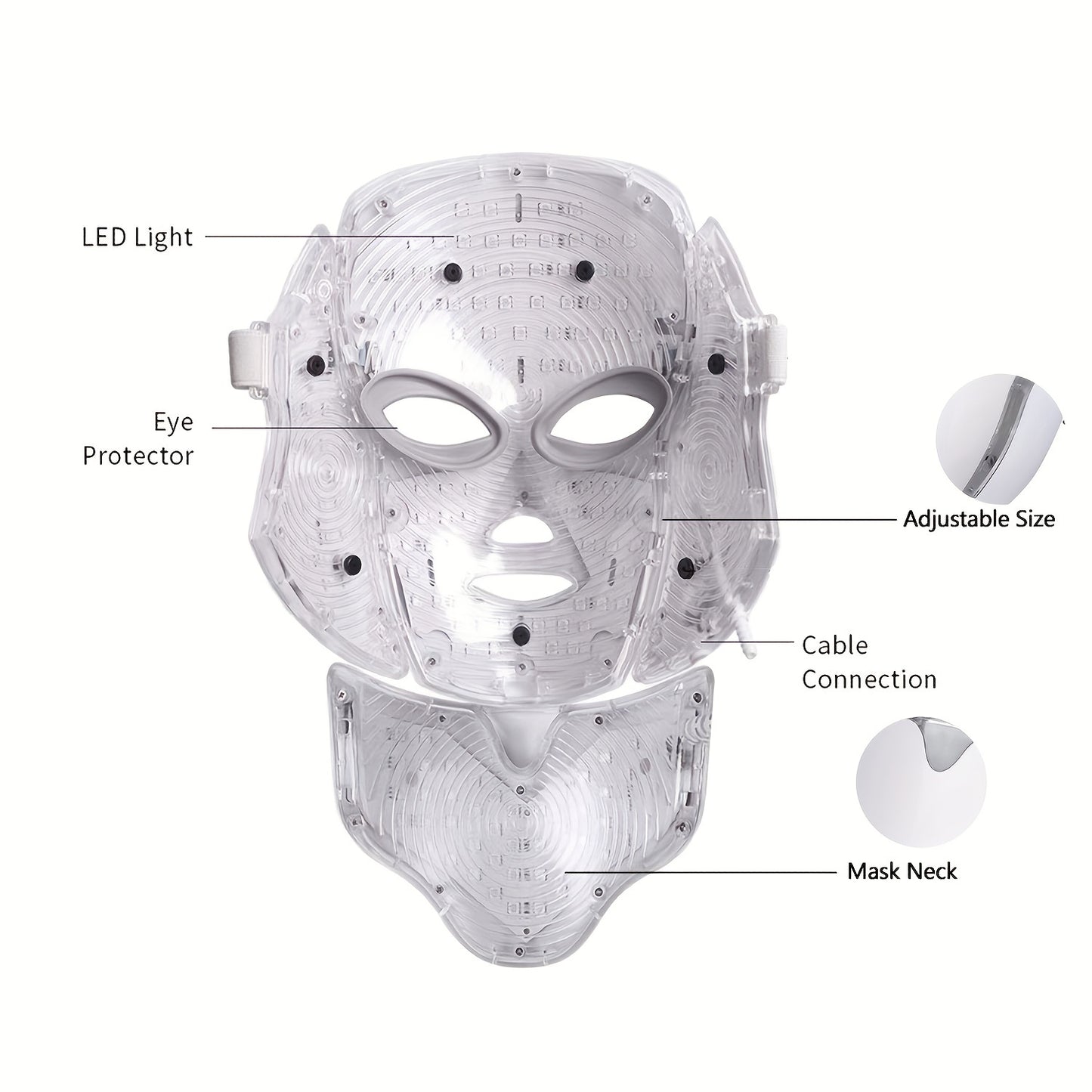 LED Light Therapy Mask for Face and Neck Care