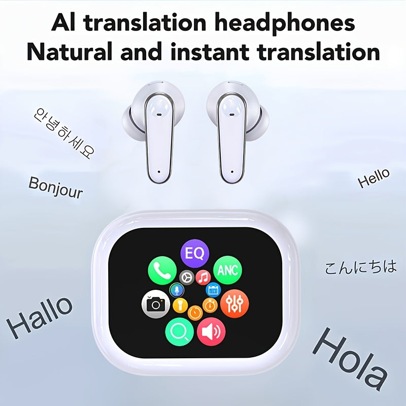 AI Translator Earbuds Touch Screen 144 Languages for Global Conversation