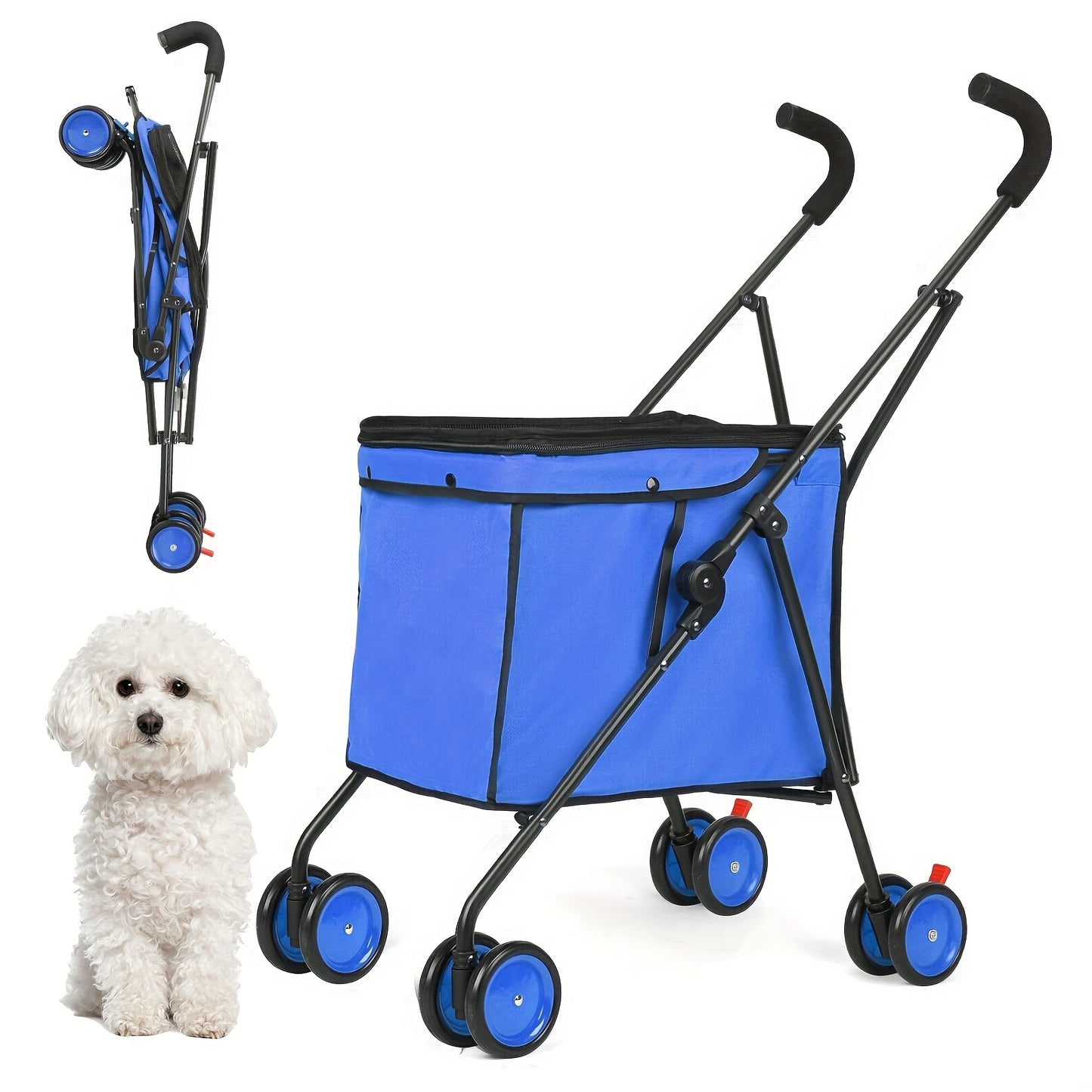 Pet Stroller Folding Cart for Dogs and Cats on the Go
